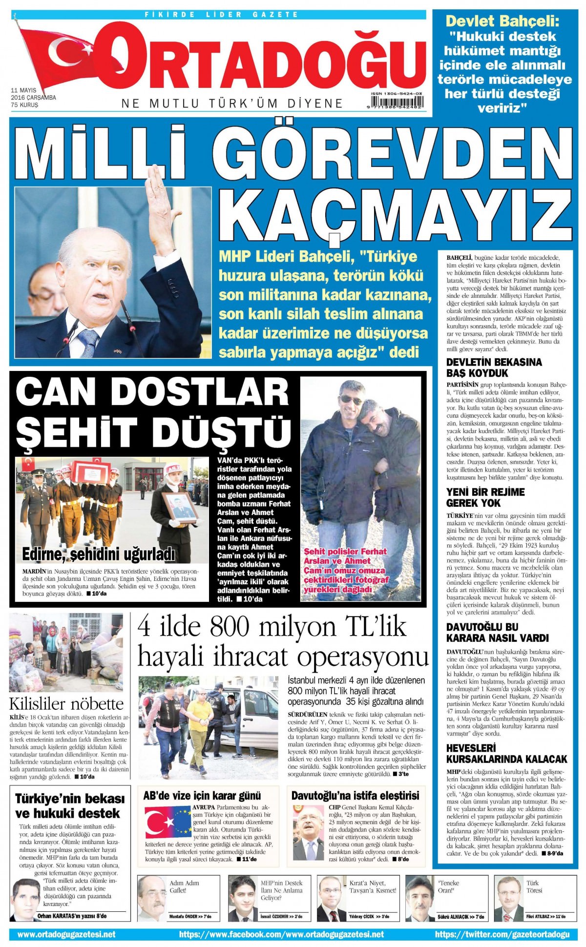 11 Mayıs 2016 gazete manşetleri - 790