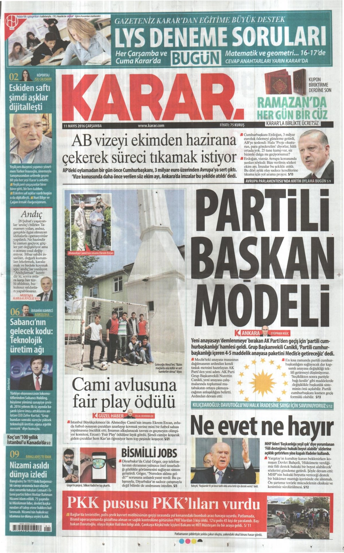 11 Mayıs 2016 gazete manşetleri - 559