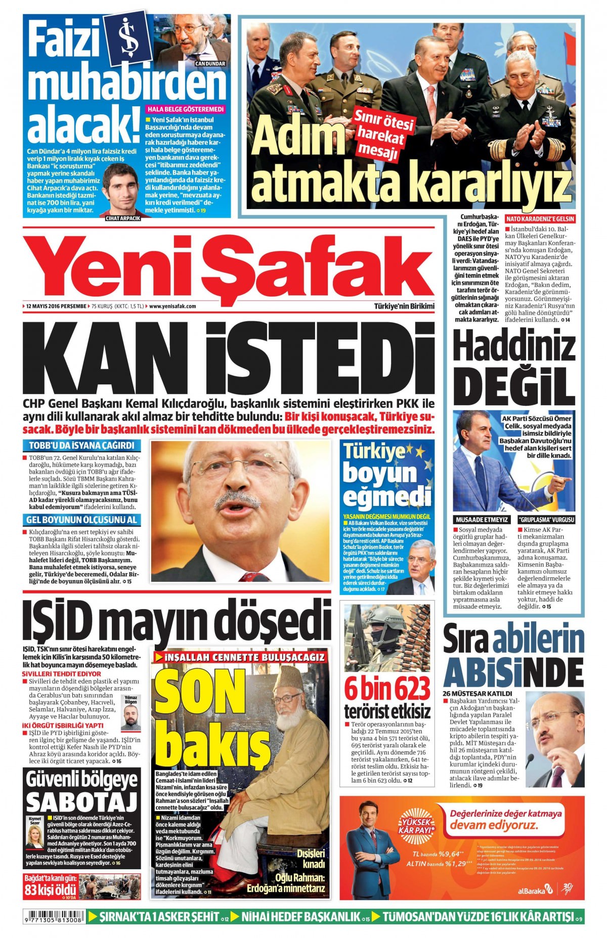 12 Mayıs 2016 gazete manşetleri - 9
