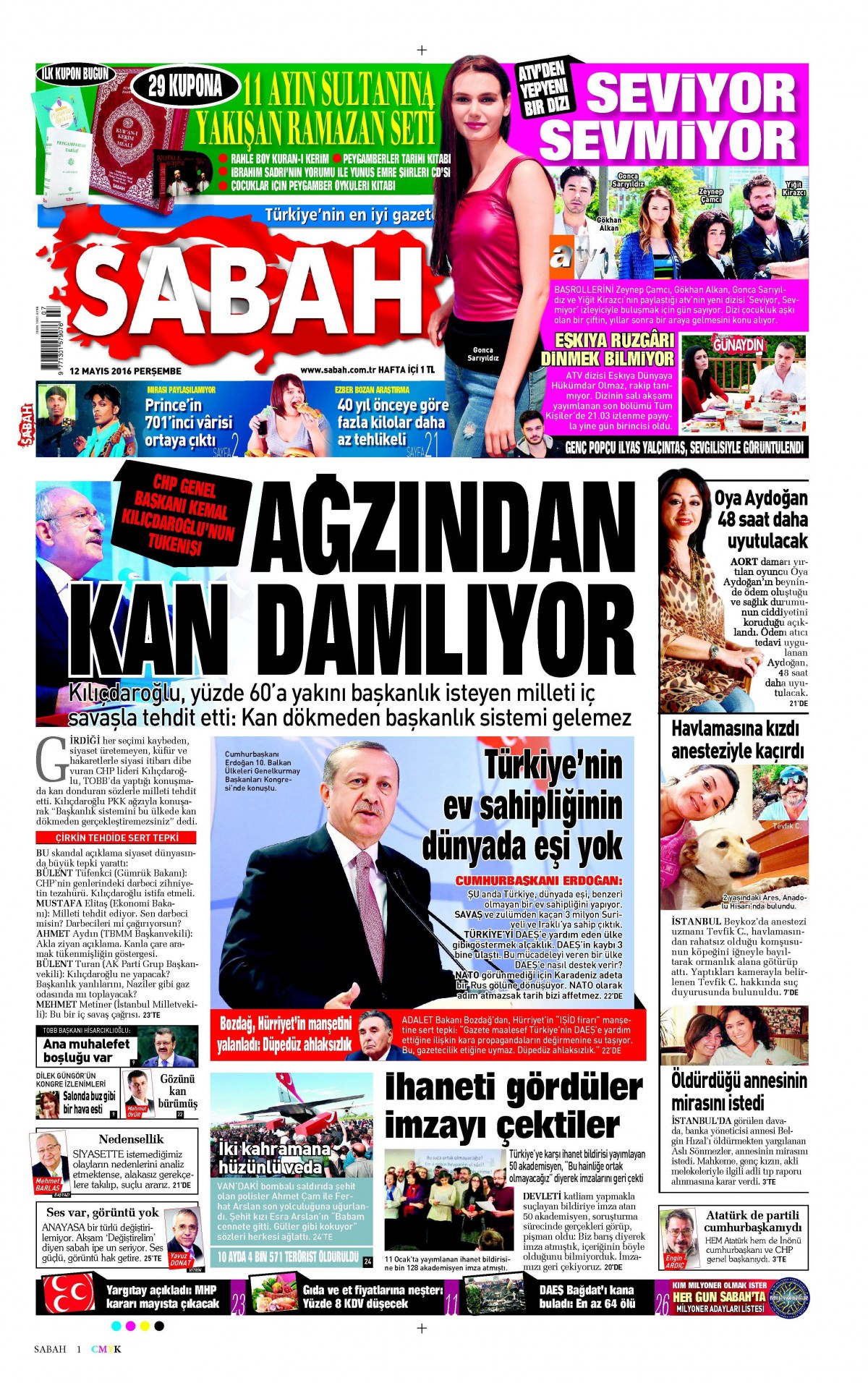 12 Mayıs 2016 gazete manşetleri - 12