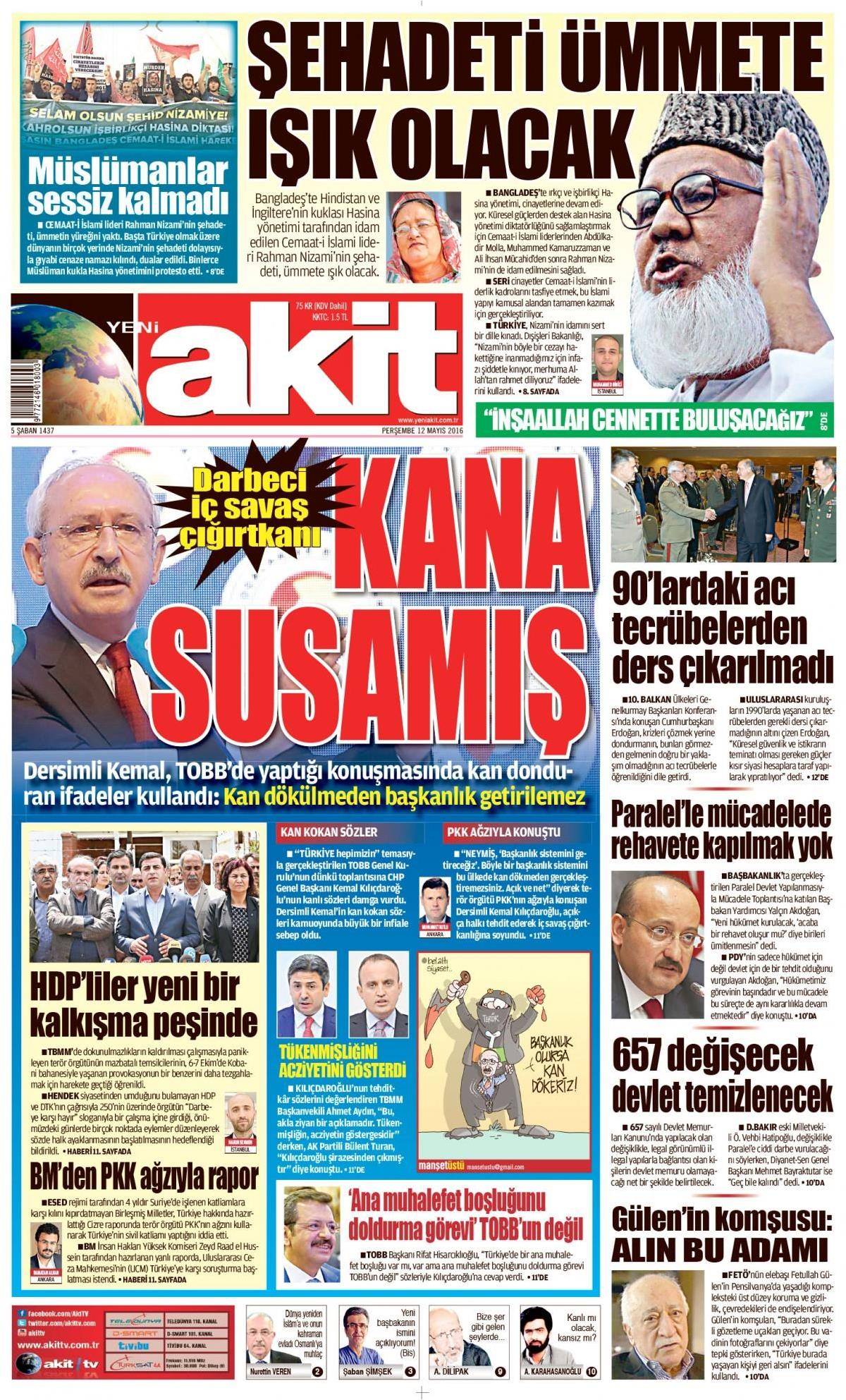 12 Mayıs 2016 gazete manşetleri - 27