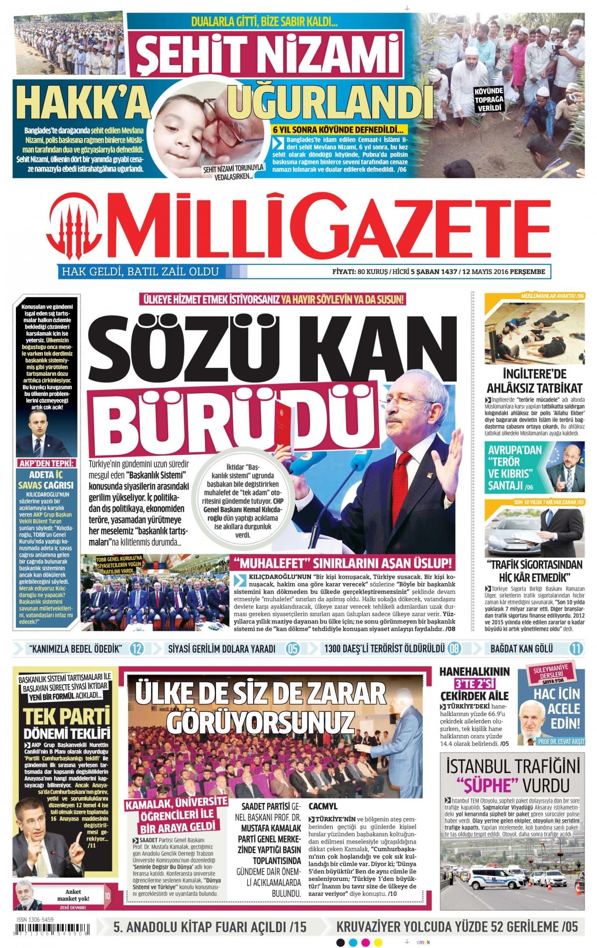 12 Mayıs 2016 gazete manşetleri - 7