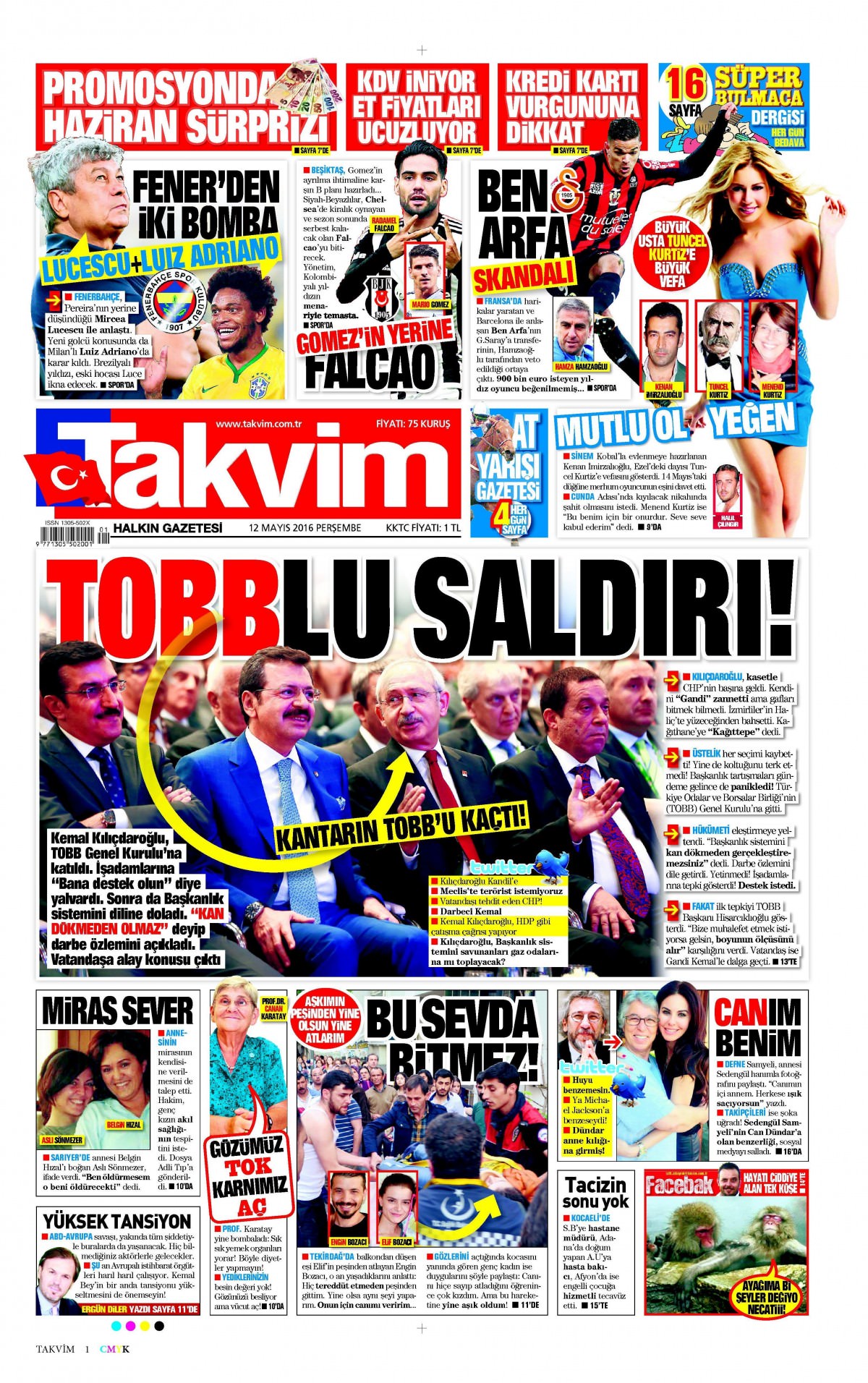 12 Mayıs 2016 gazete manşetleri - 18