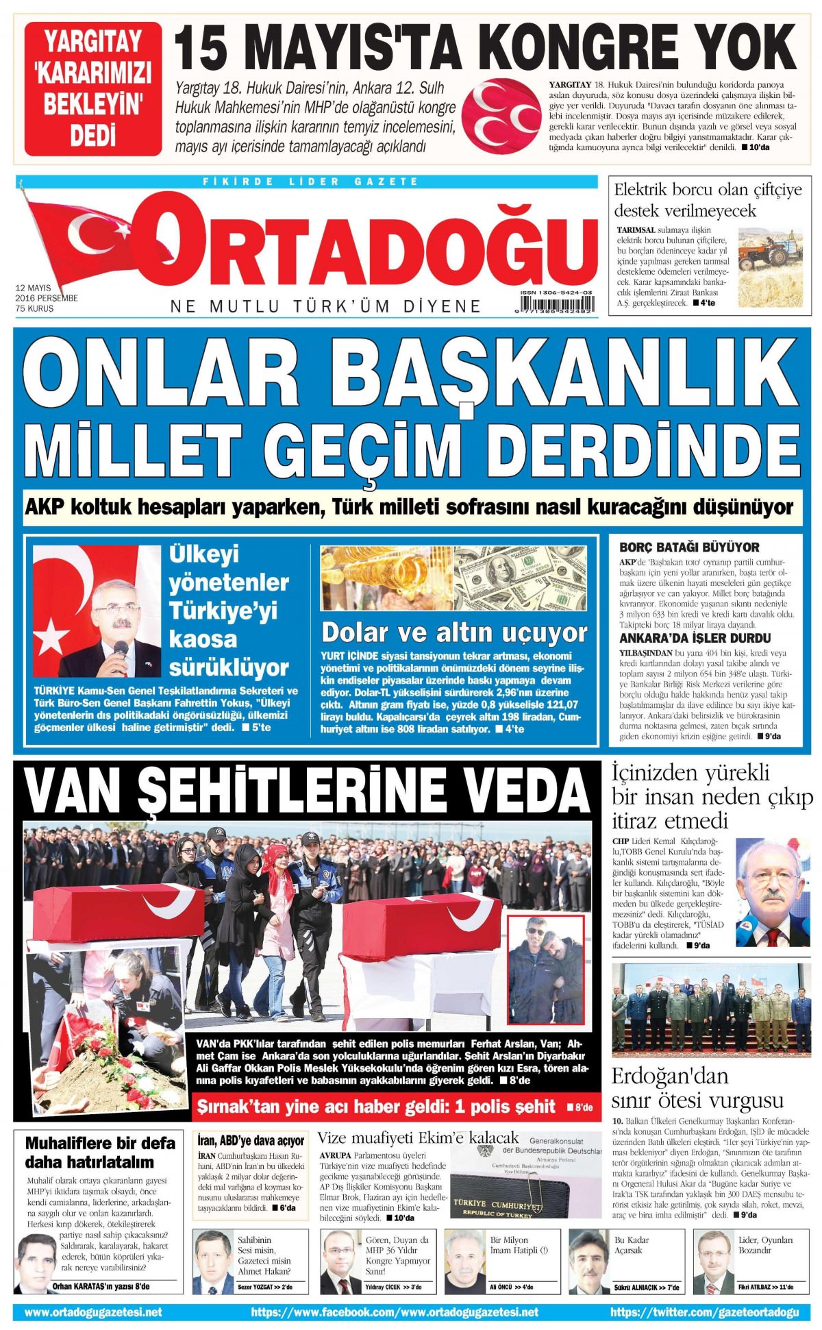 12 Mayıs 2016 gazete manşetleri - 20