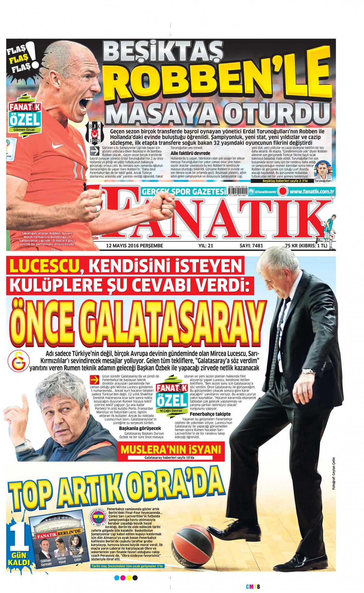 12 Mayıs 2016 gazete manşetleri - 5