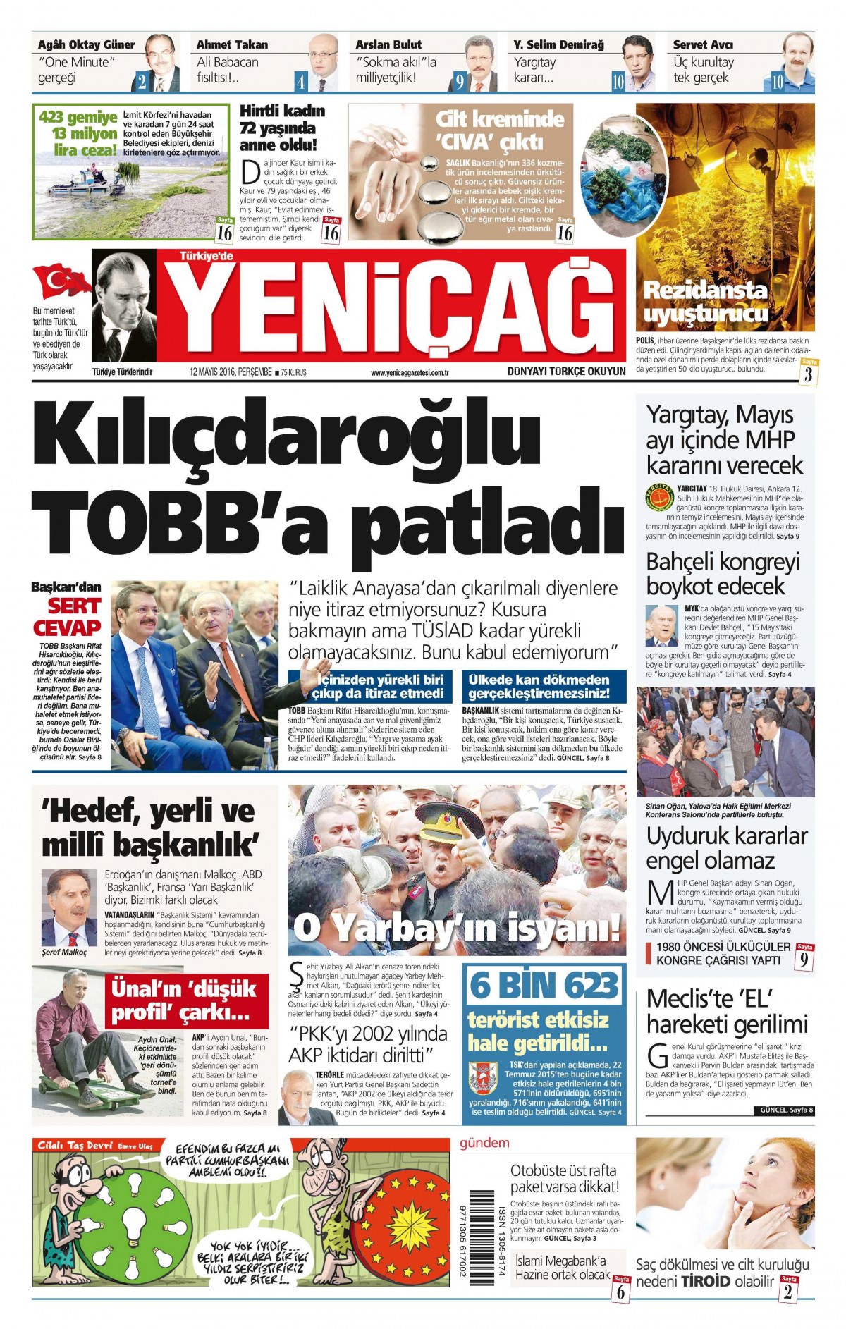 12 Mayıs 2016 gazete manşetleri - 11