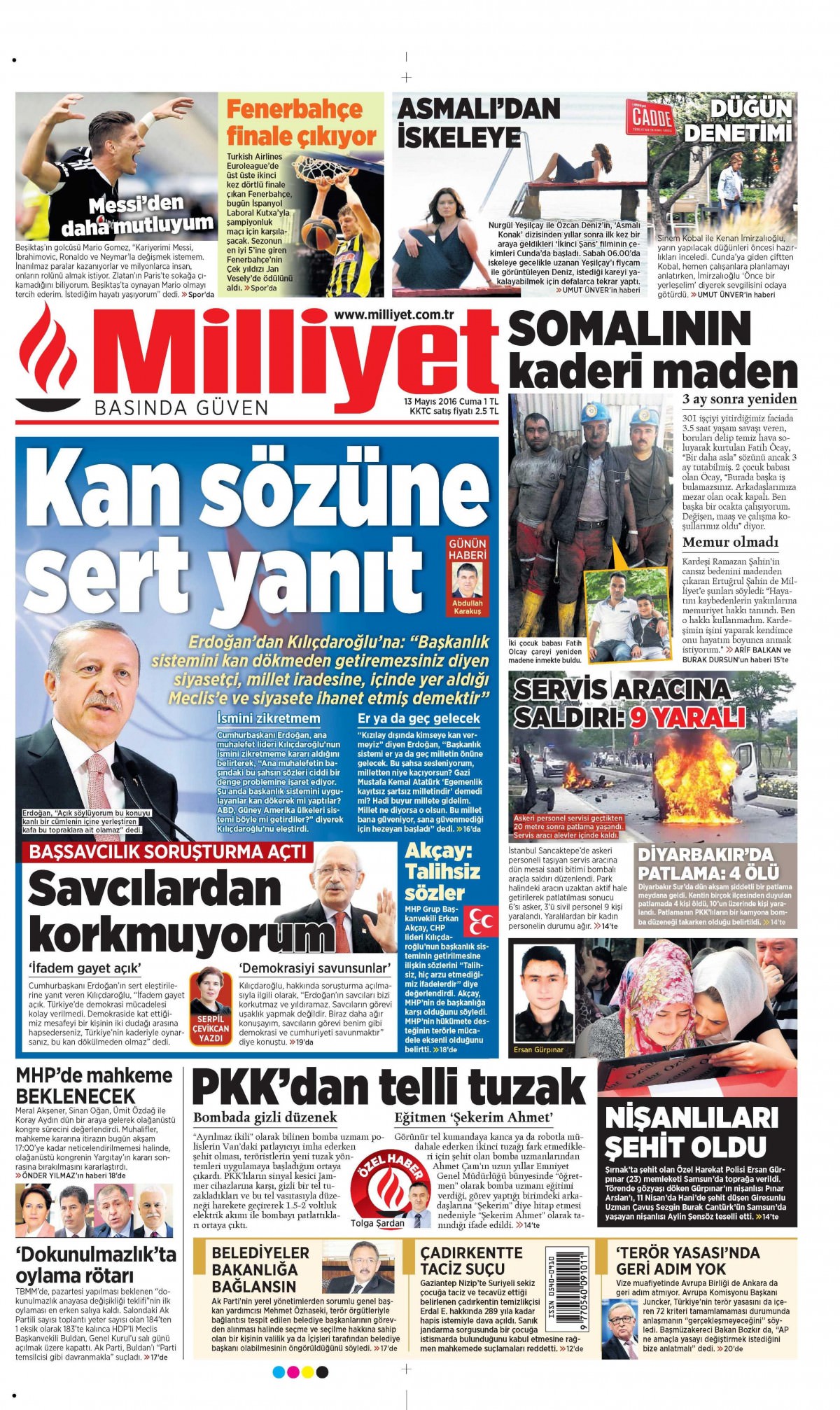 13 Mayıs 2016 gazete manşetleri - 833