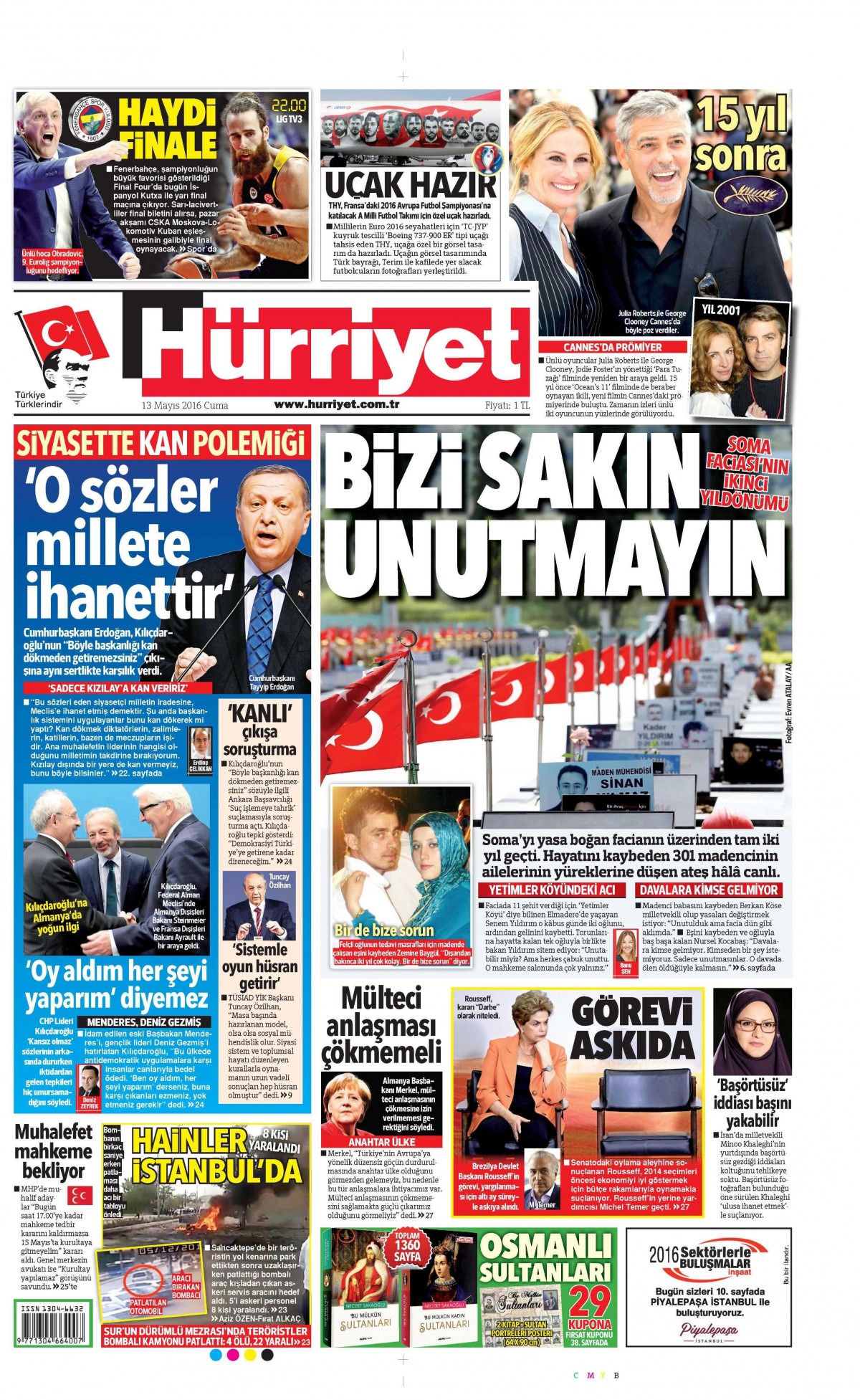 13 Mayıs 2016 gazete manşetleri - 831