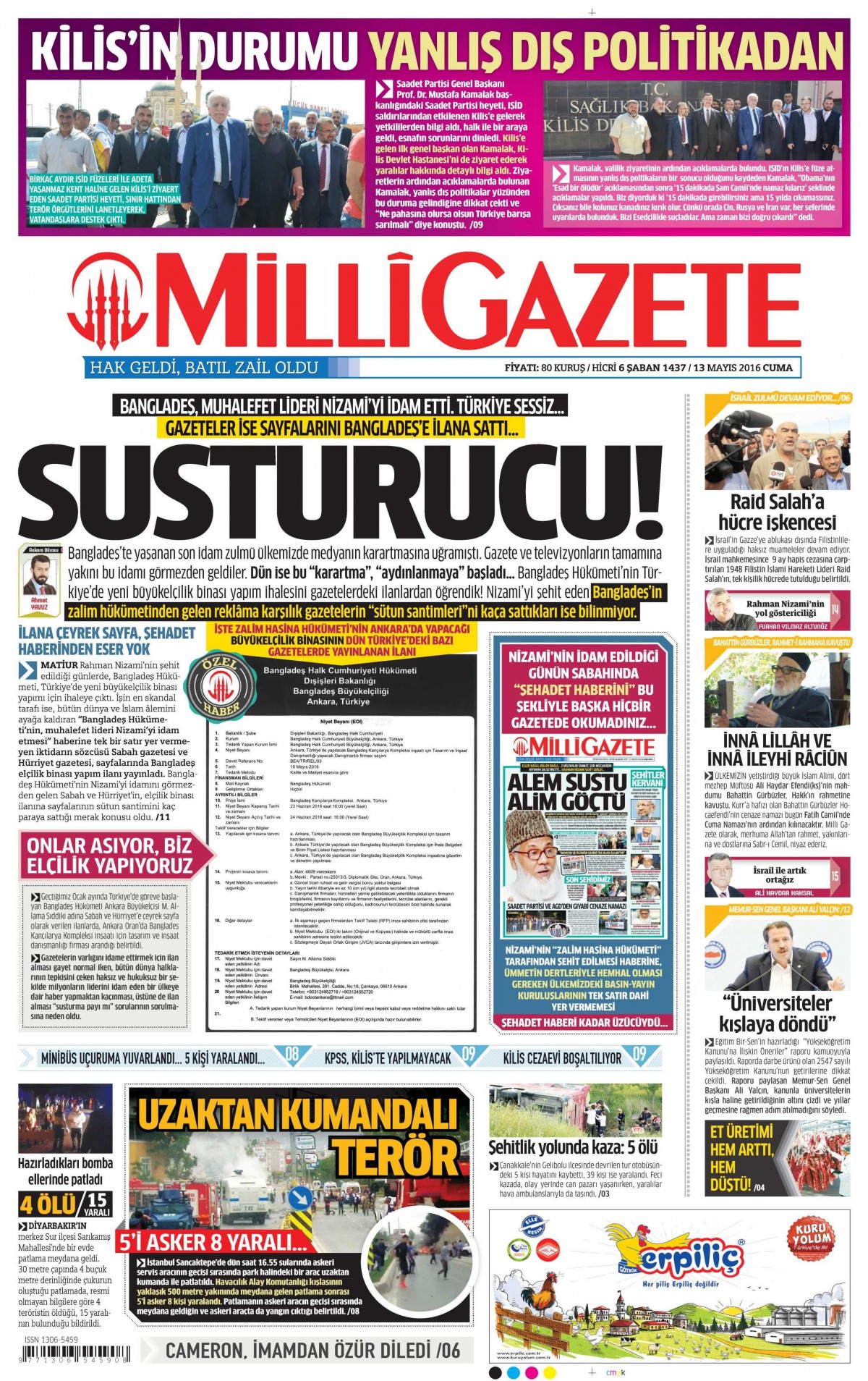 13 Mayıs 2016 gazete manşetleri - 609