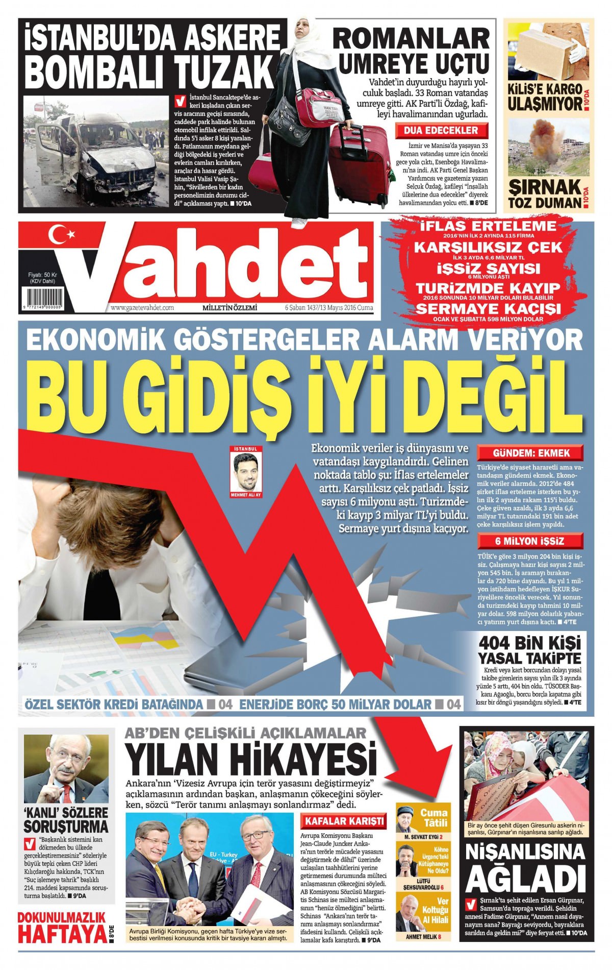 13 Mayıs 2016 gazete manşetleri - 934