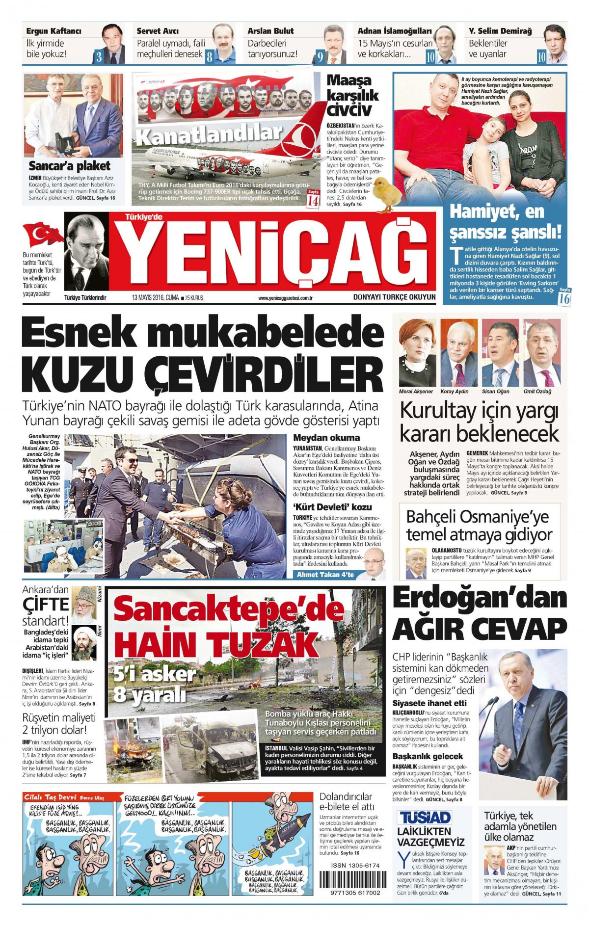 13 Mayıs 2016 gazete manşetleri - 595