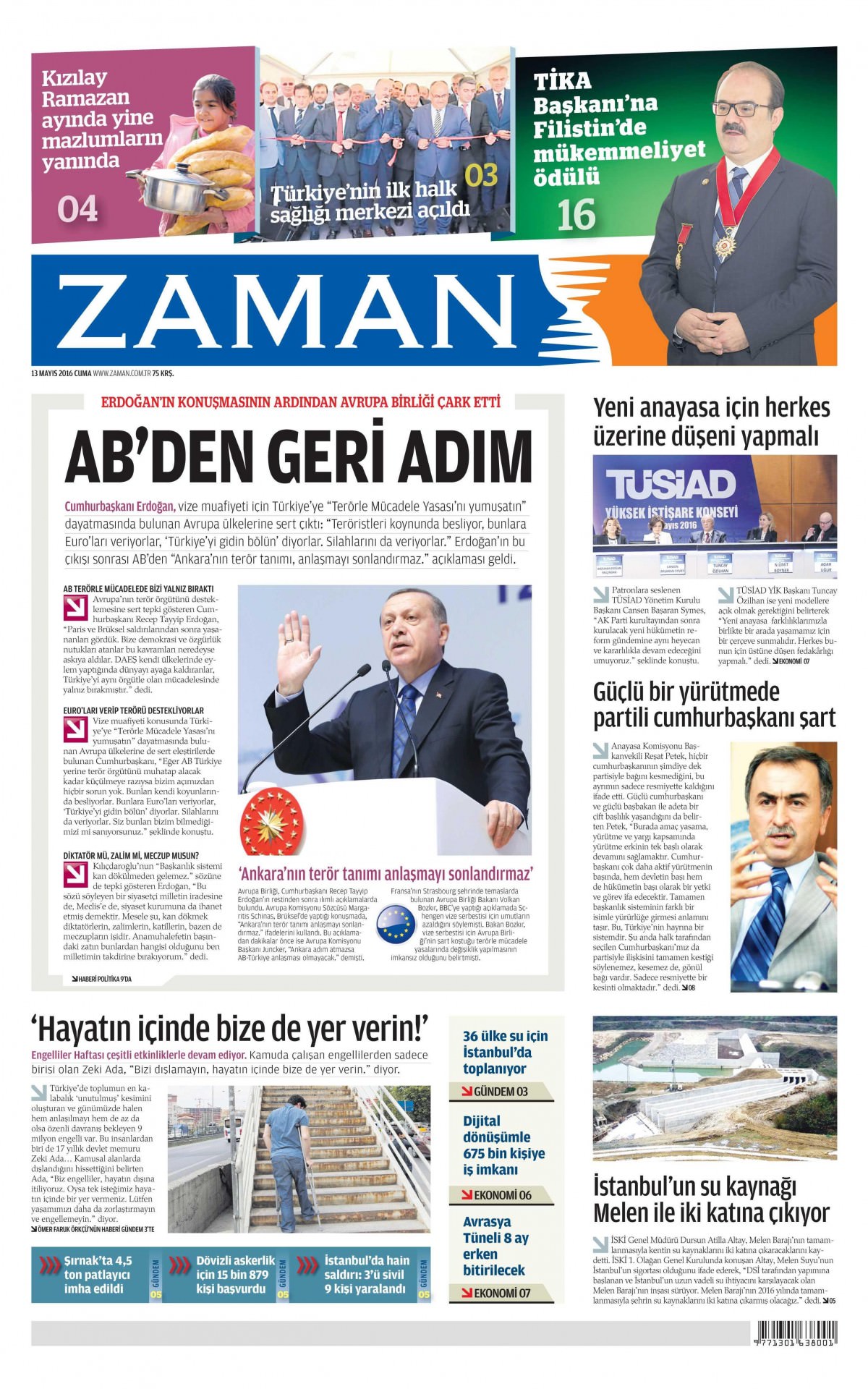 13 Mayıs 2016 gazete manşetleri - 508