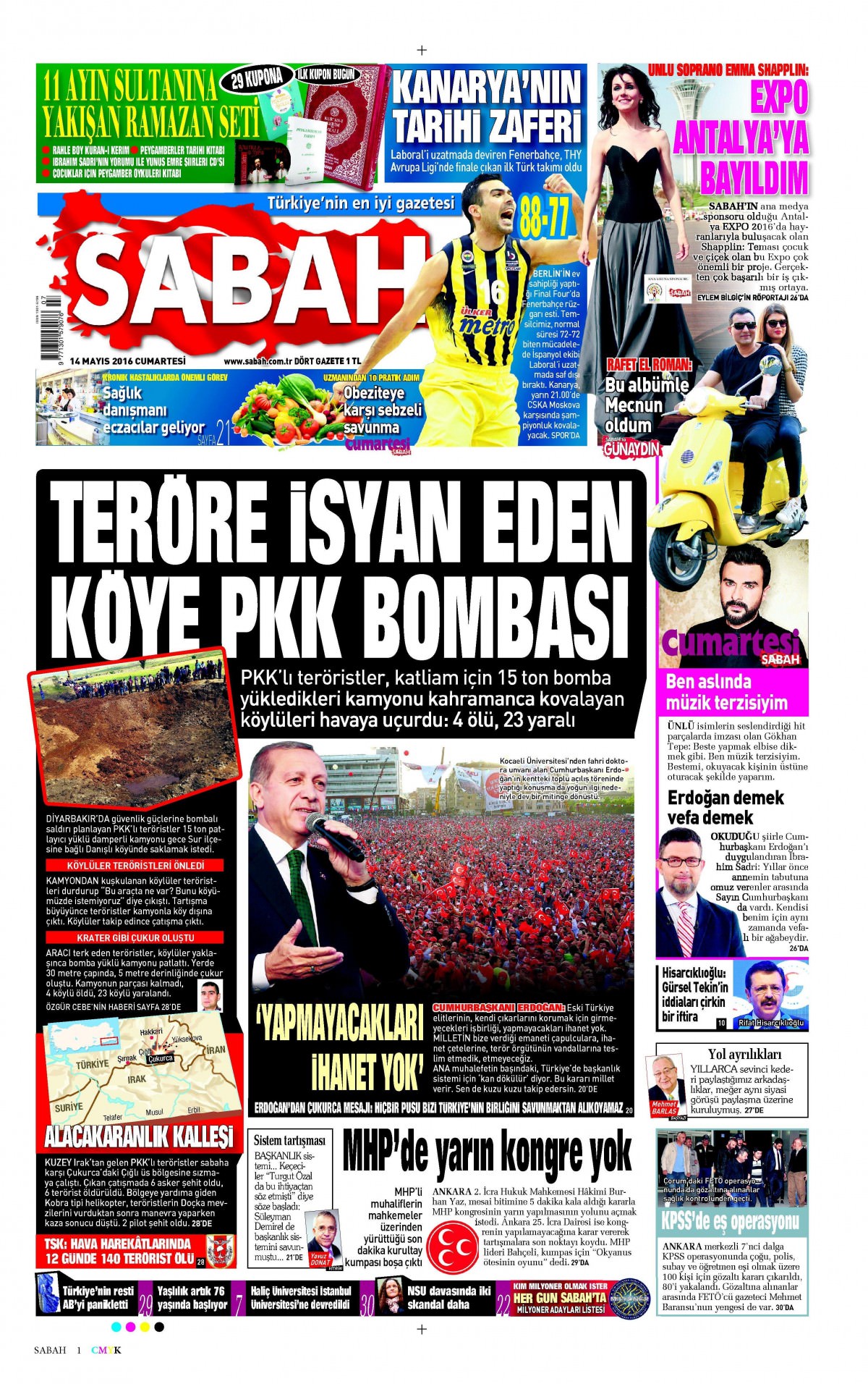 14 Mayıs 2016 gazete manşetleri - 23