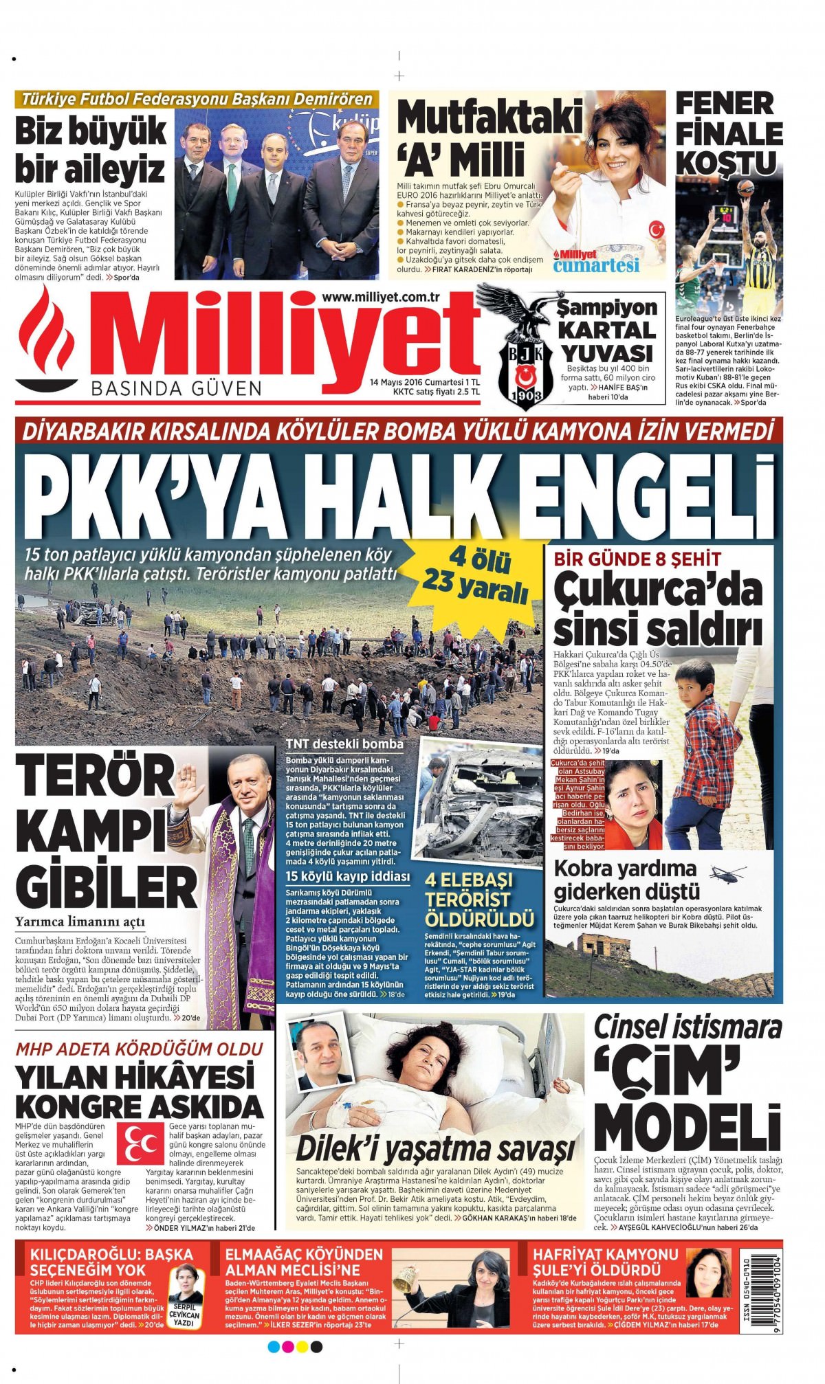 14 Mayıs 2016 gazete manşetleri - 14