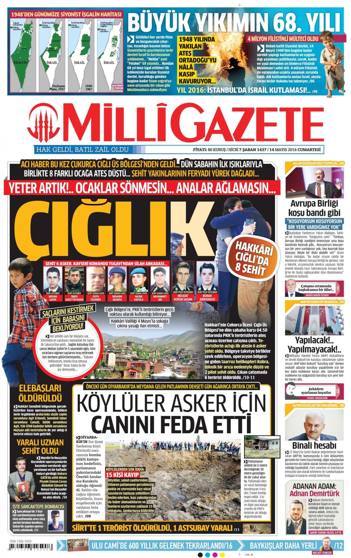 14 Mayıs 2016 gazete manşetleri - 24