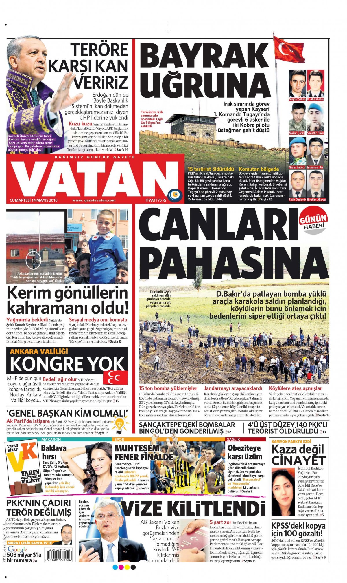 14 Mayıs 2016 gazete manşetleri - 12