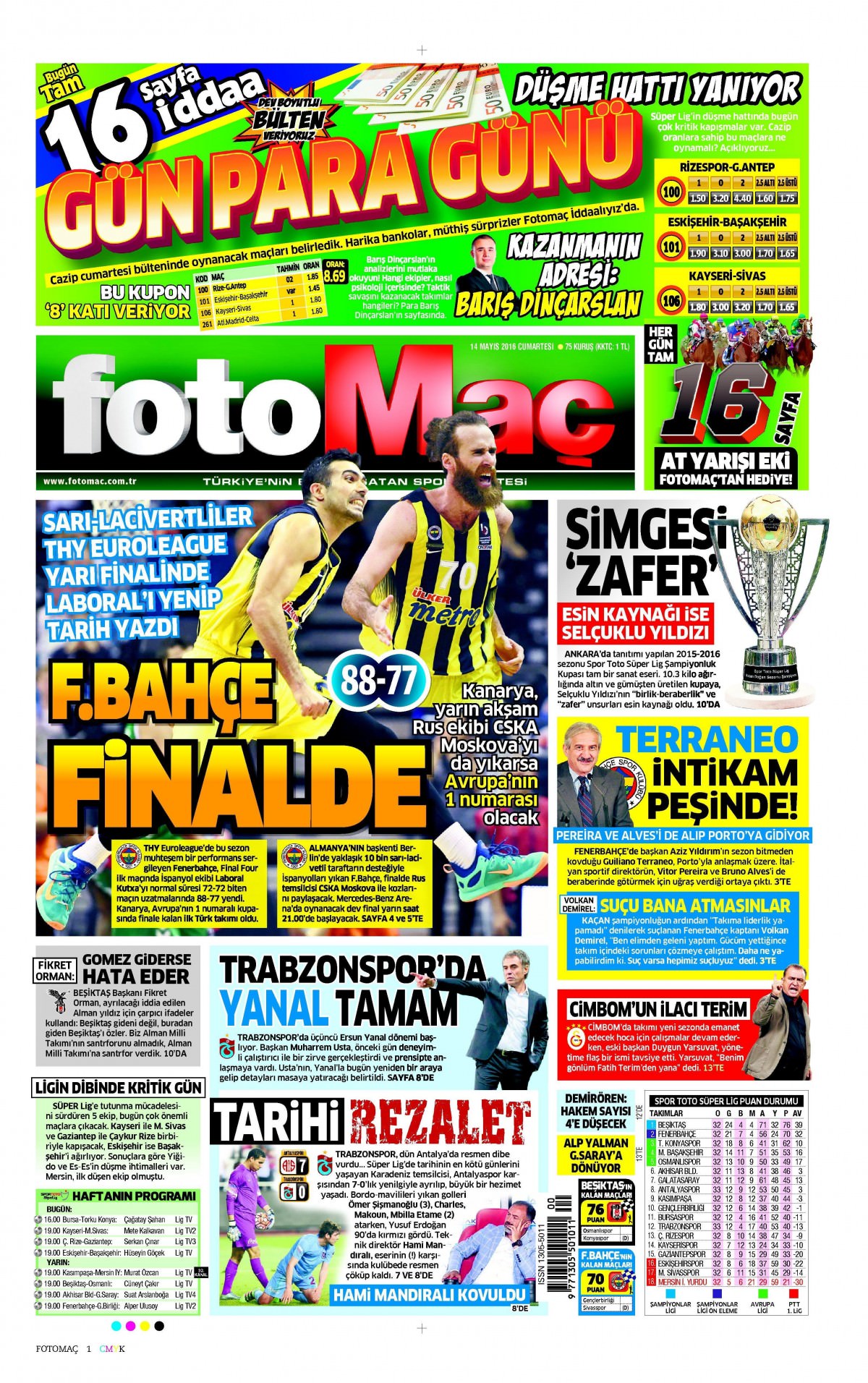 14 Mayıs 2016 gazete manşetleri - 18