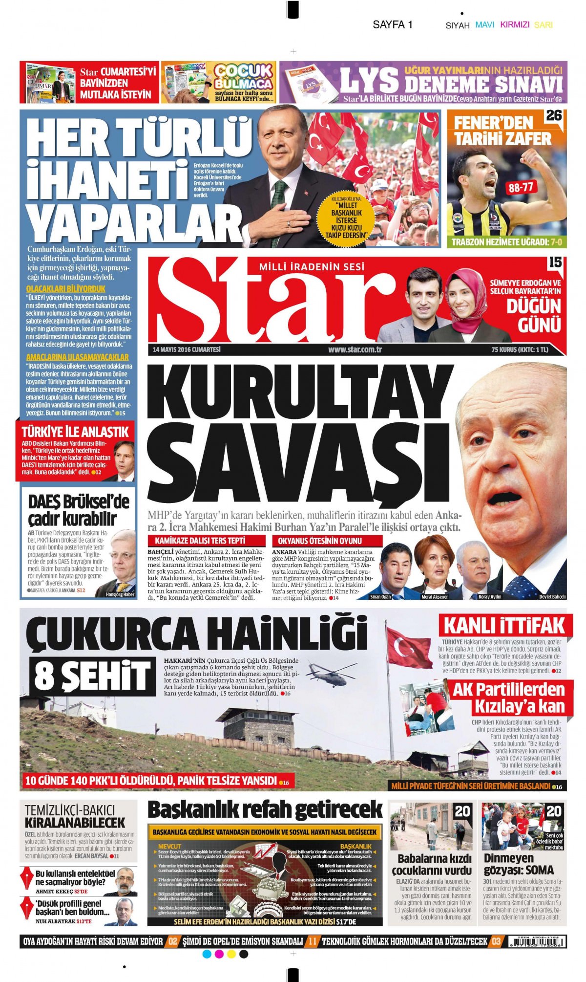14 Mayıs 2016 gazete manşetleri - 25