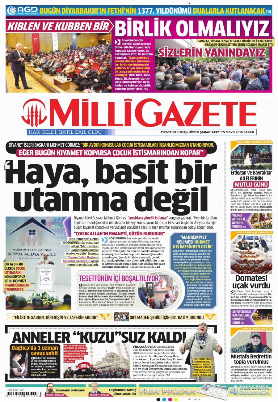 15 Mayıs 2016 gazete manşetleri - 21