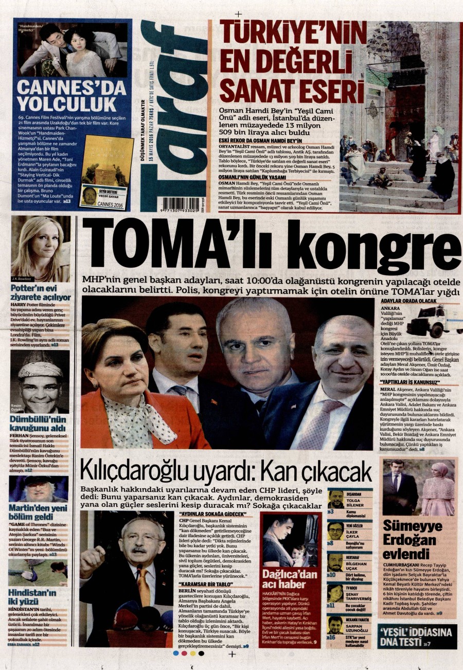 15 Mayıs 2016 gazete manşetleri - 14
