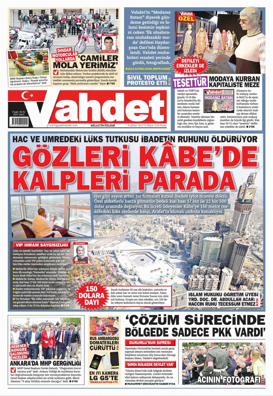 15 Mayıs 2016 gazete manşetleri - 19