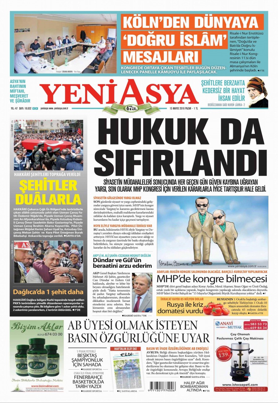15 Mayıs 2016 gazete manşetleri - 9