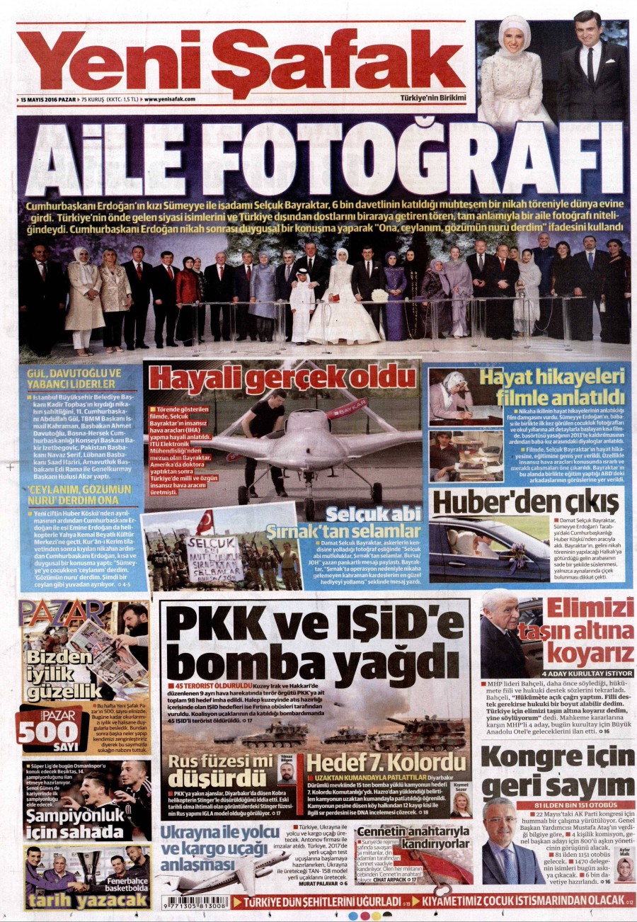 15 Mayıs 2016 gazete manşetleri - 16
