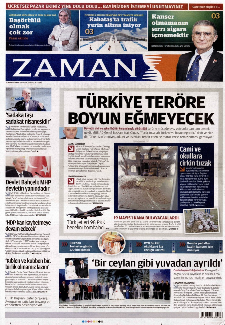 15 Mayıs 2016 gazete manşetleri - 18