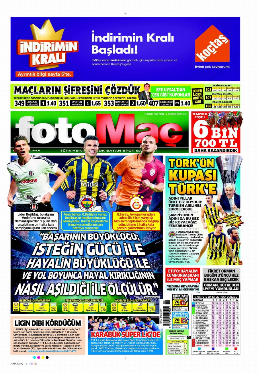 15 Mayıs 2016 gazete manşetleri - 11