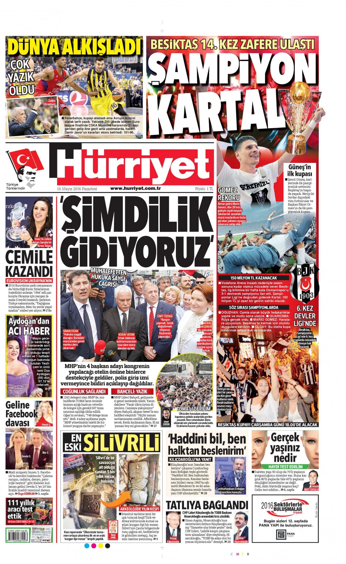 16 Mayıs 2016 gazete manşetleri - 927
