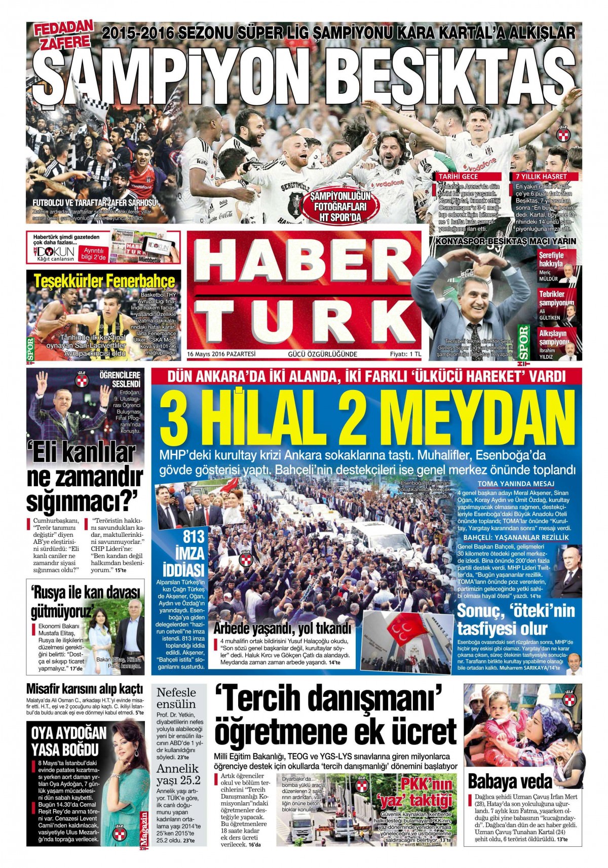 16 Mayıs 2016 gazete manşetleri - 656