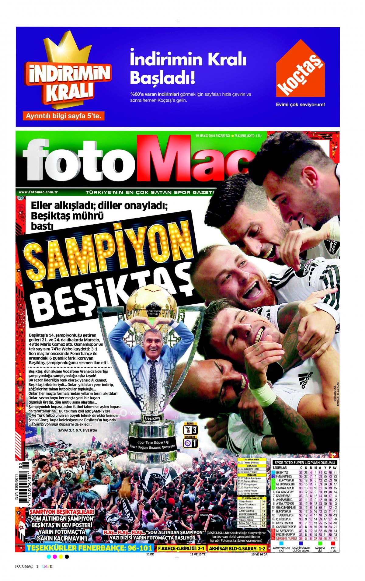 16 Mayıs 2016 gazete manşetleri - 921