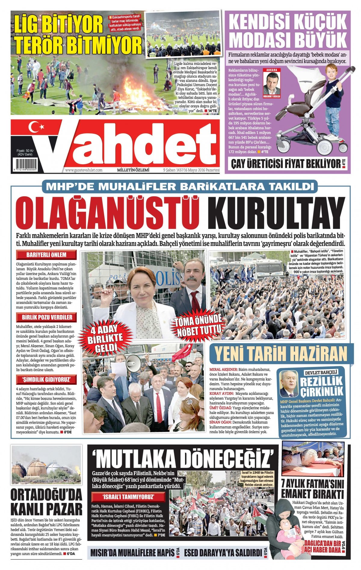 16 Mayıs 2016 gazete manşetleri - 893