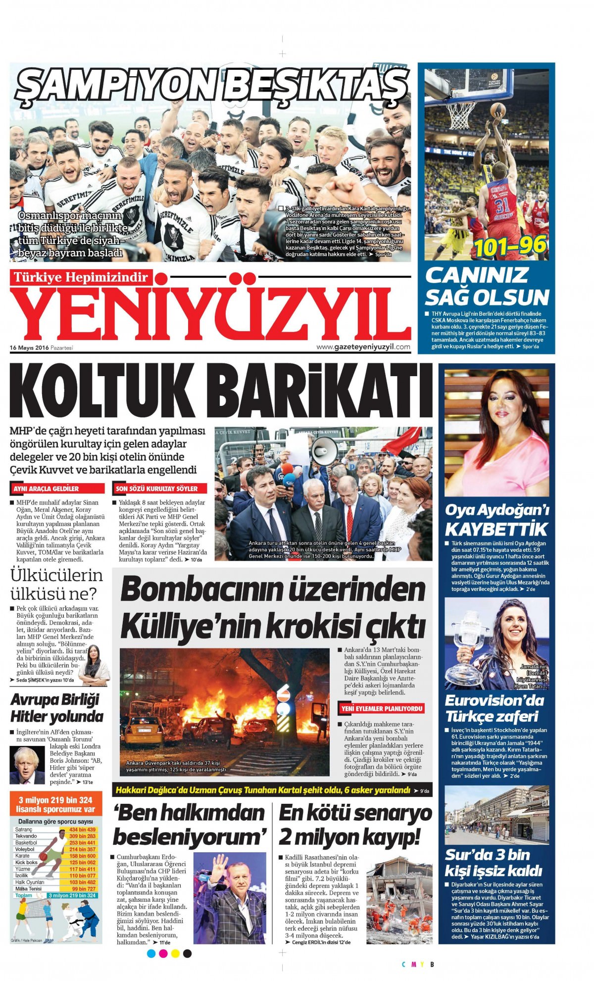 16 Mayıs 2016 gazete manşetleri - 931