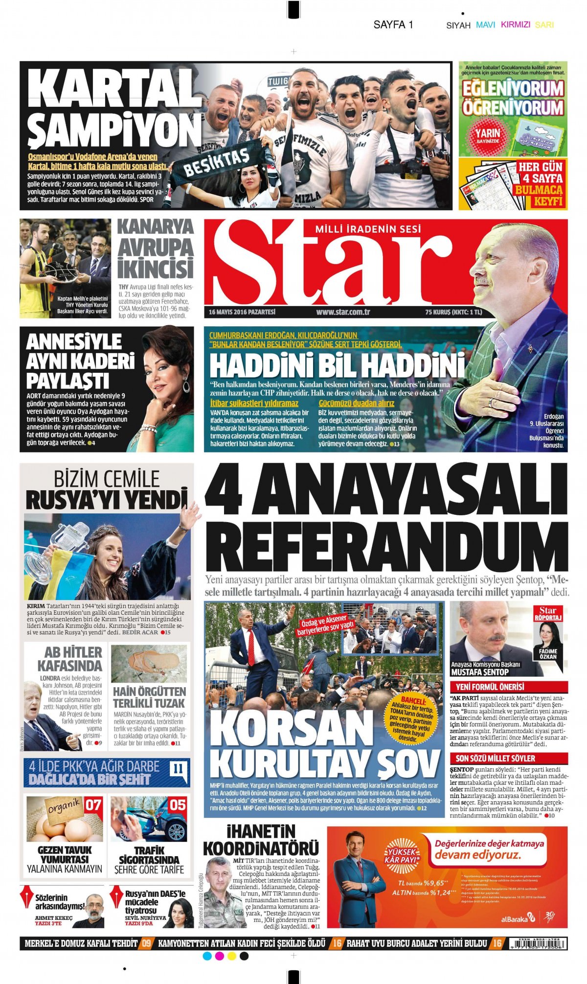 16 Mayıs 2016 gazete manşetleri - 755