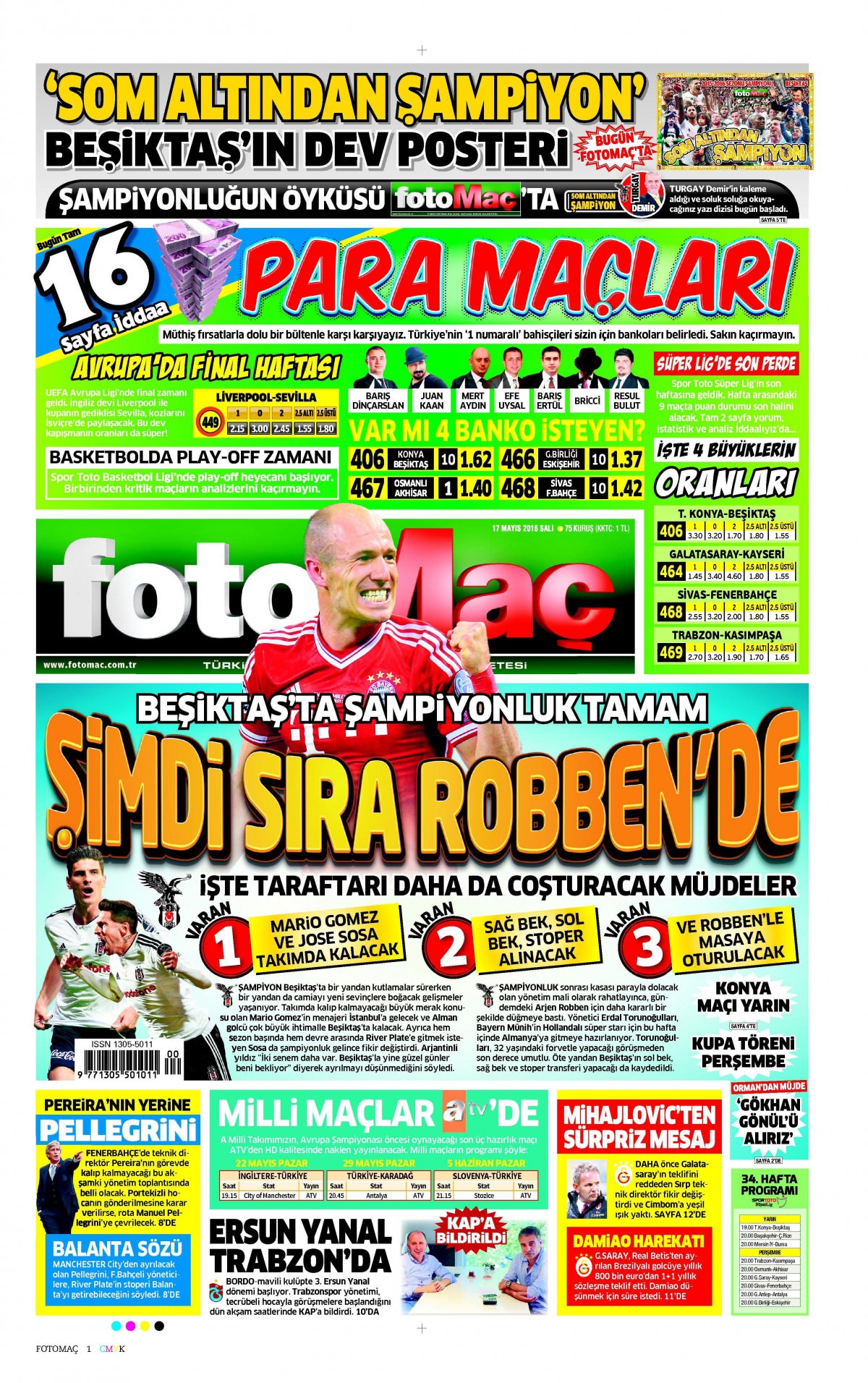 17 Mayıs 2016 gazete manşetleri - 613