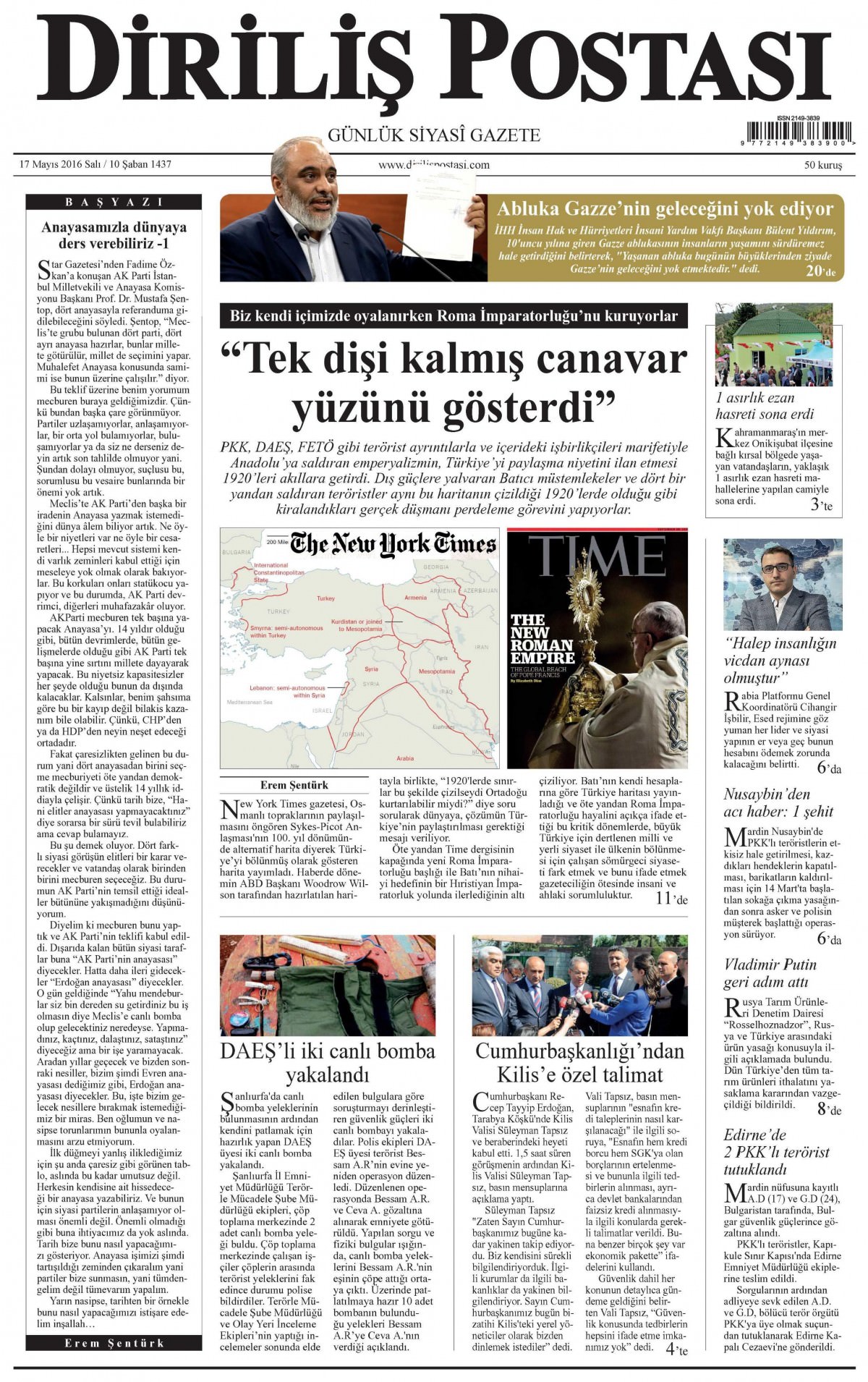 17 Mayıs 2016 gazete manşetleri - 615