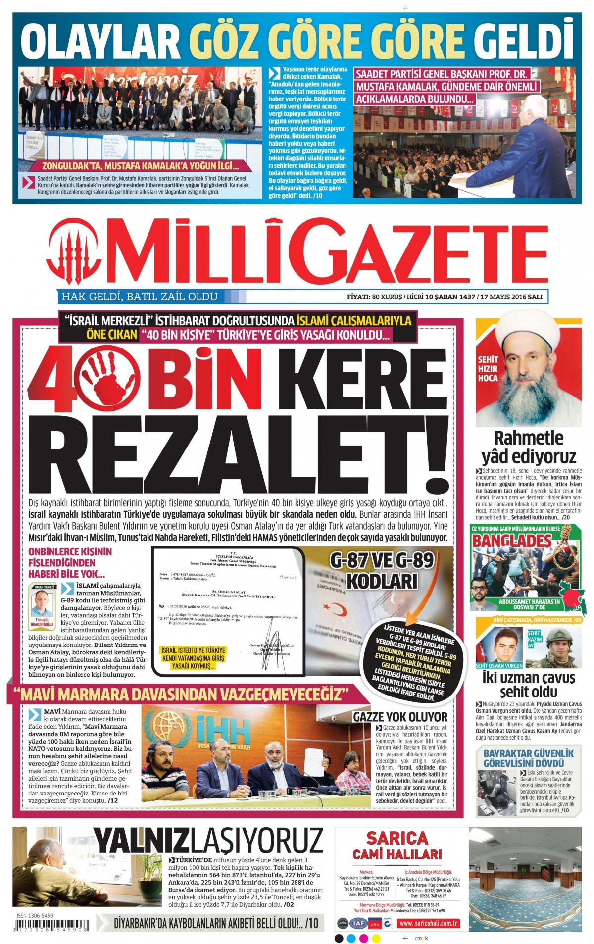 17 Mayıs 2016 gazete manşetleri - 768