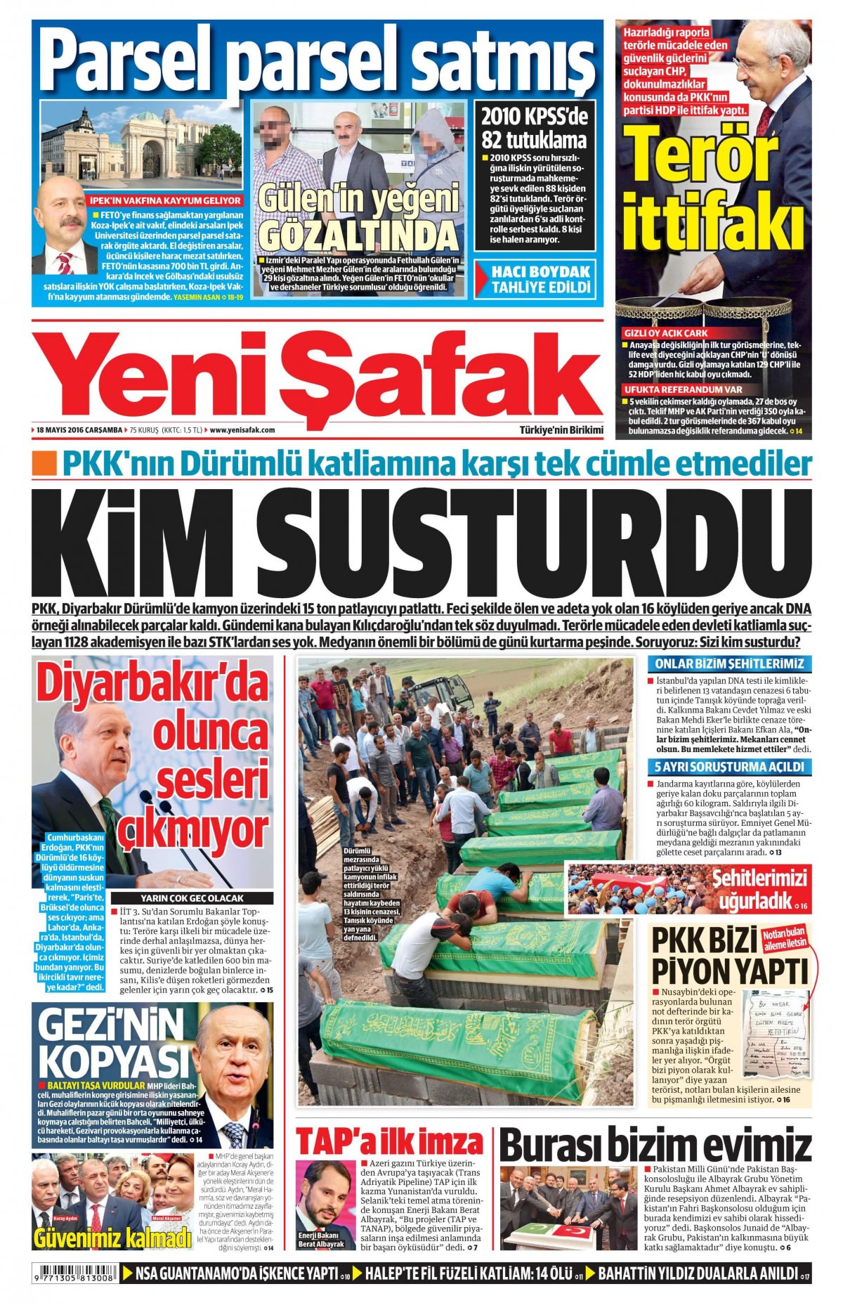 18 Mayıs 2016 gazete manşetleri - 7