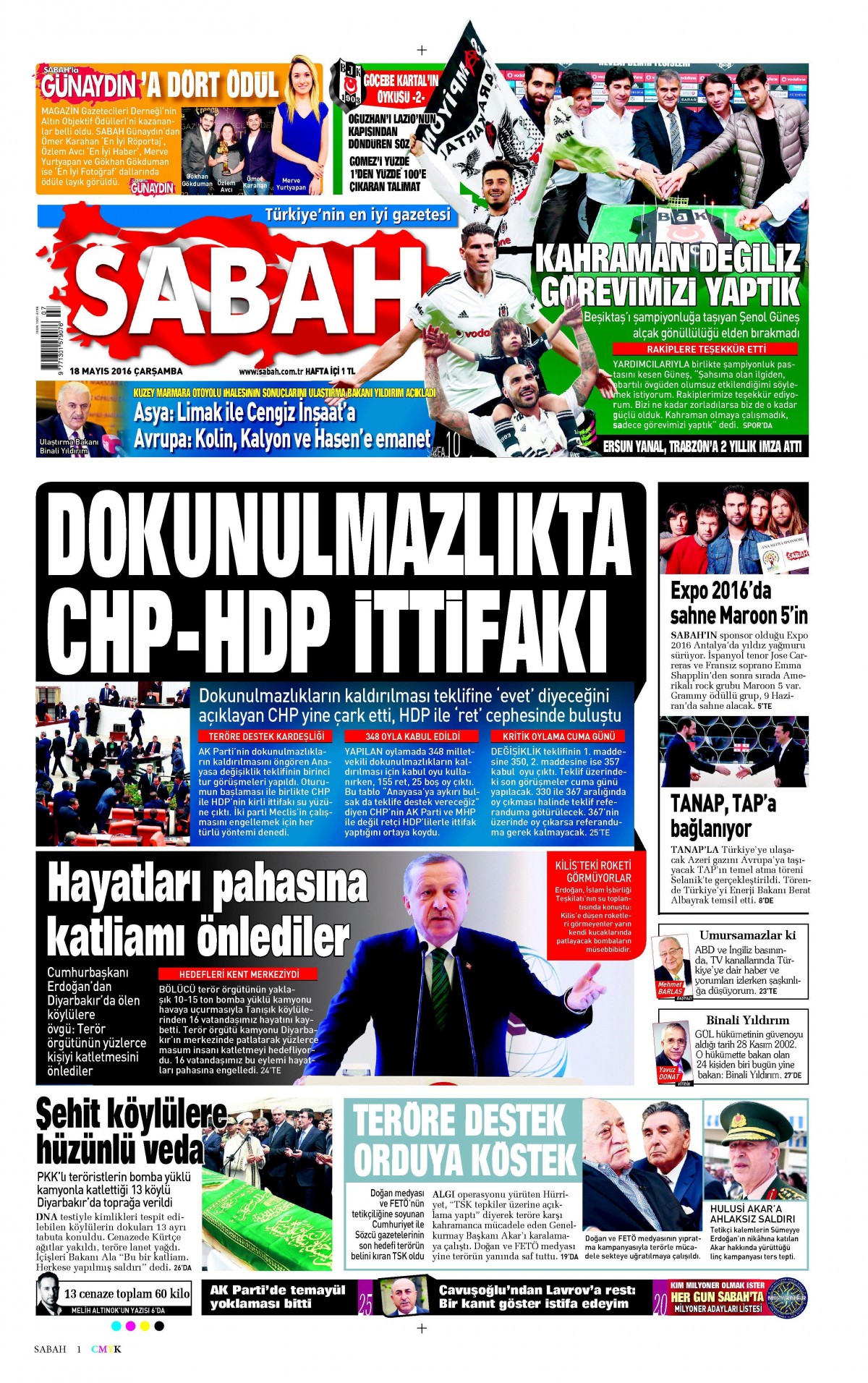 18 Mayıs 2016 gazete manşetleri - 27