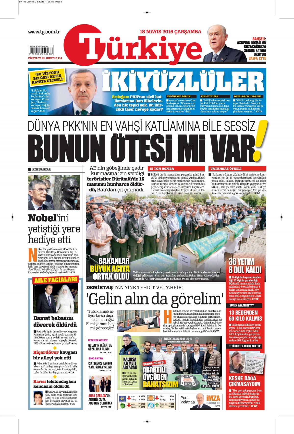18 Mayıs 2016 gazete manşetleri - 10
