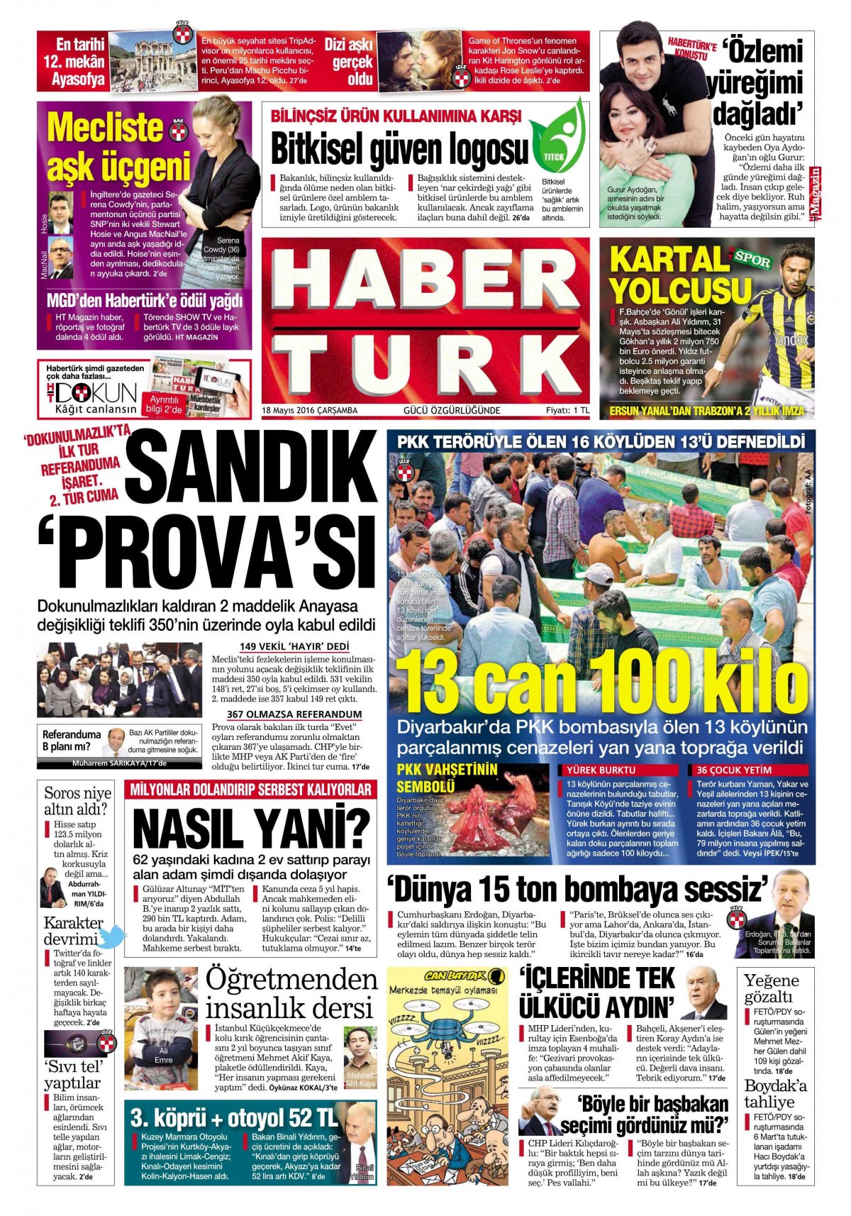 18 Mayıs 2016 gazete manşetleri - 25