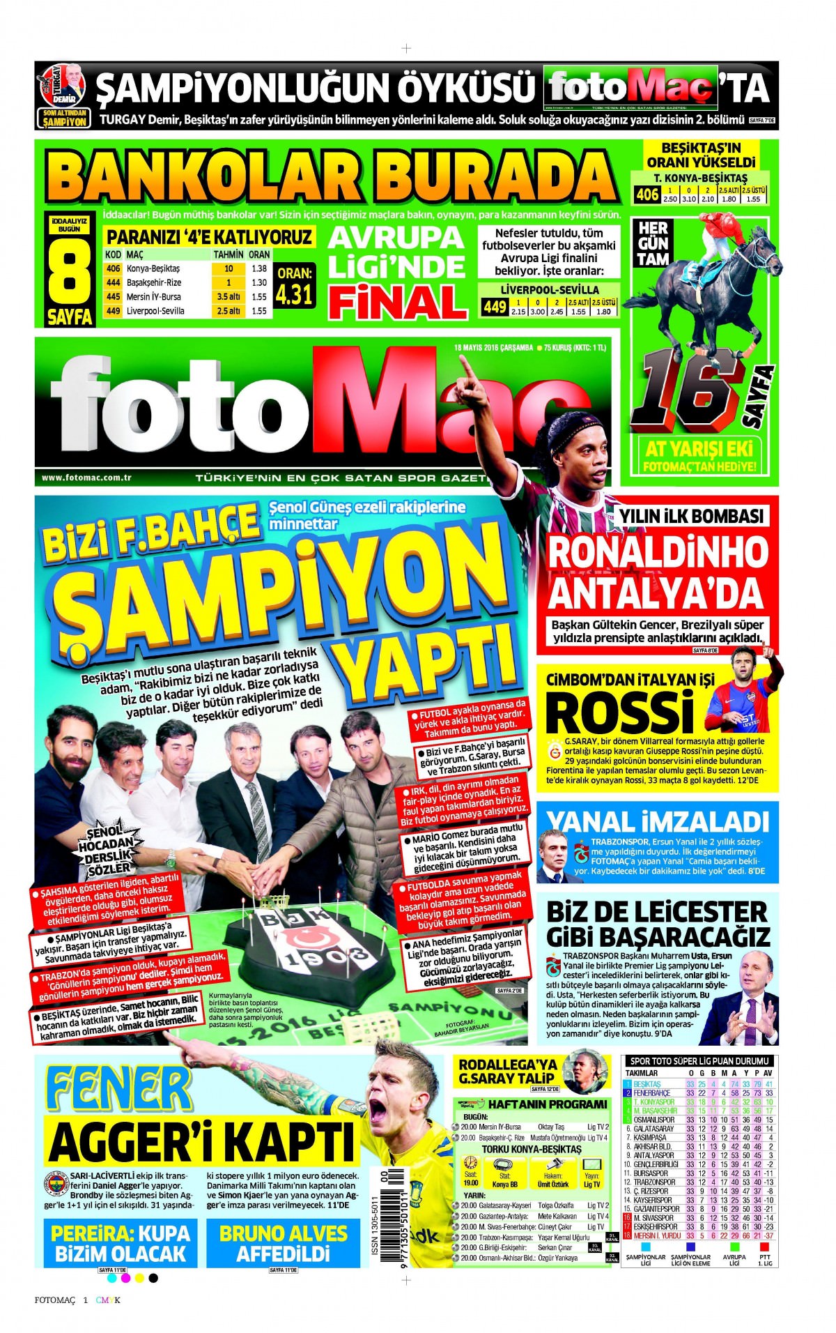 18 Mayıs 2016 gazete manşetleri - 16