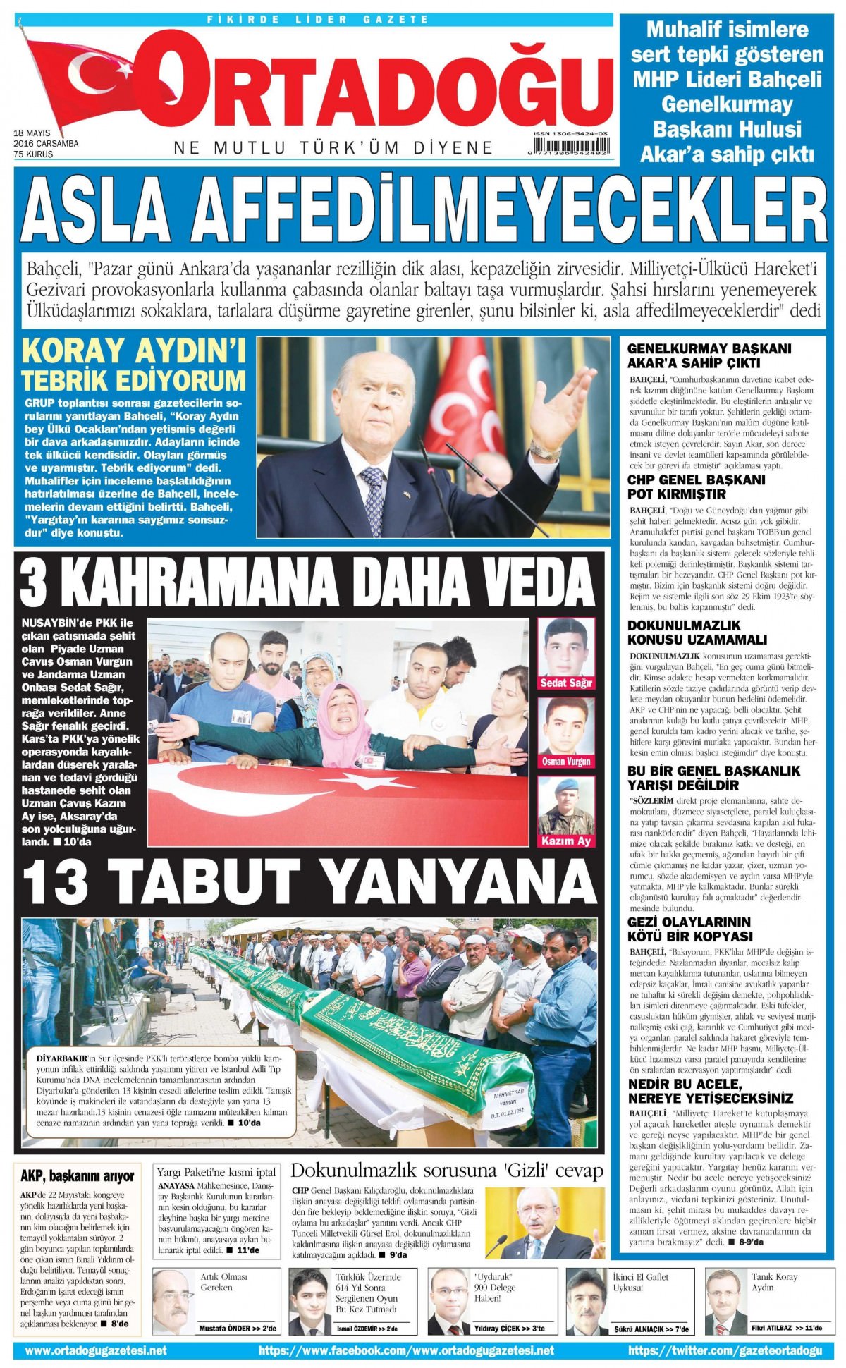 18 Mayıs 2016 gazete manşetleri - 4