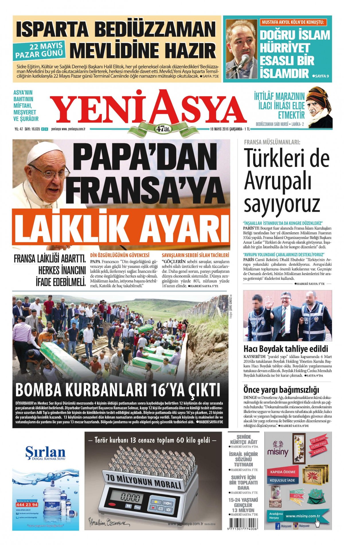 18 Mayıs 2016 gazete manşetleri - 23