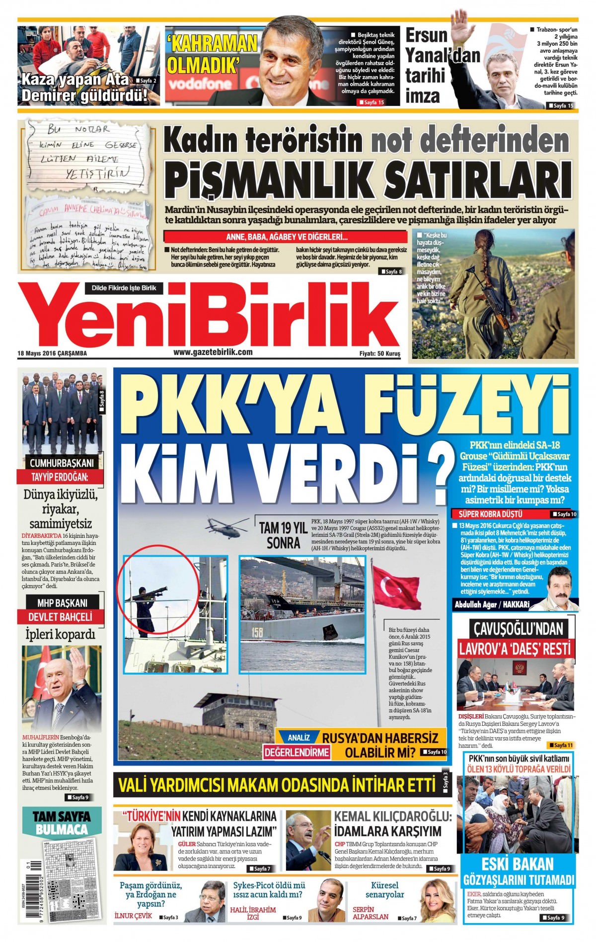 18 Mayıs 2016 gazete manşetleri - 13