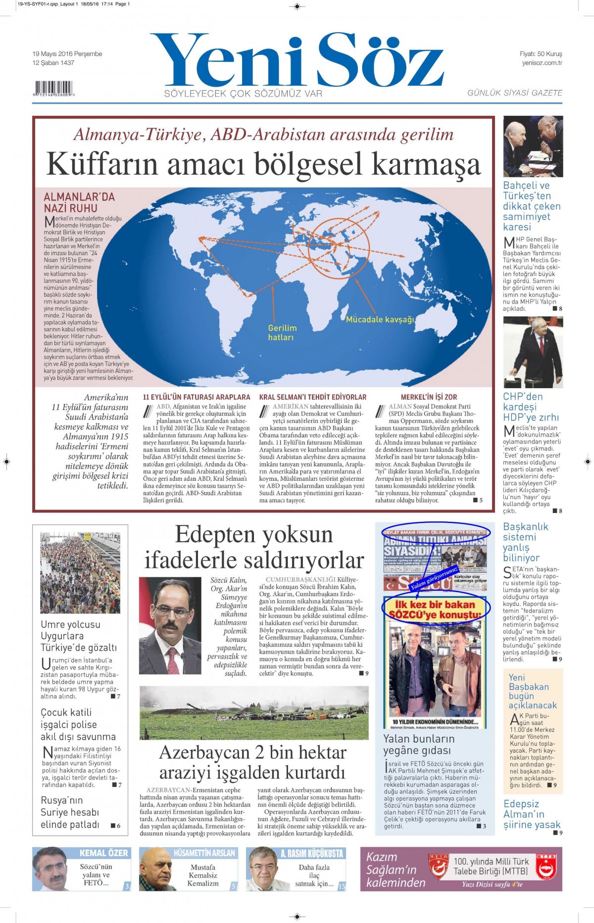 19 Mayıs 2016 gazete manşetleri - 9