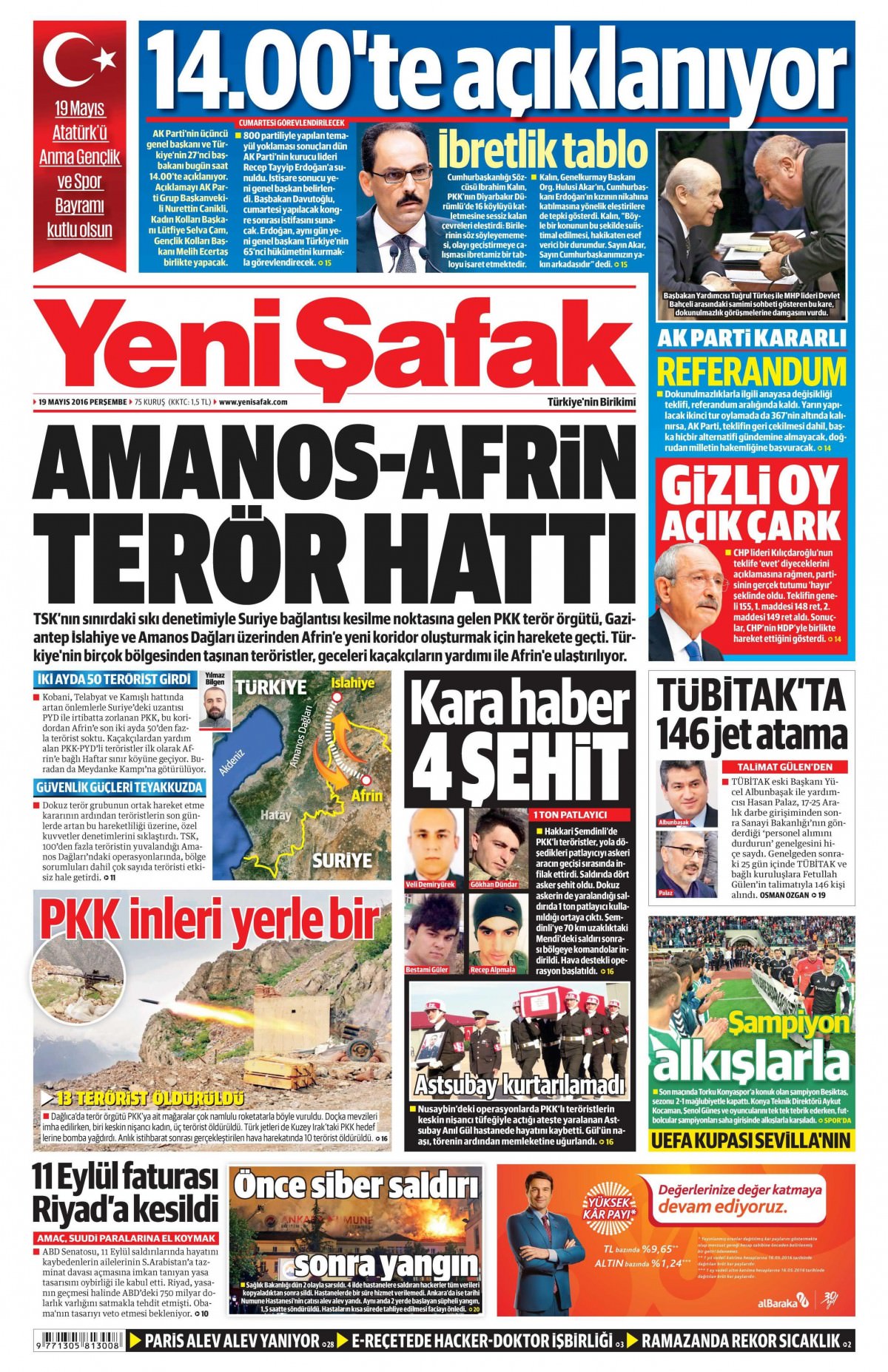 19 Mayıs 2016 gazete manşetleri - 11