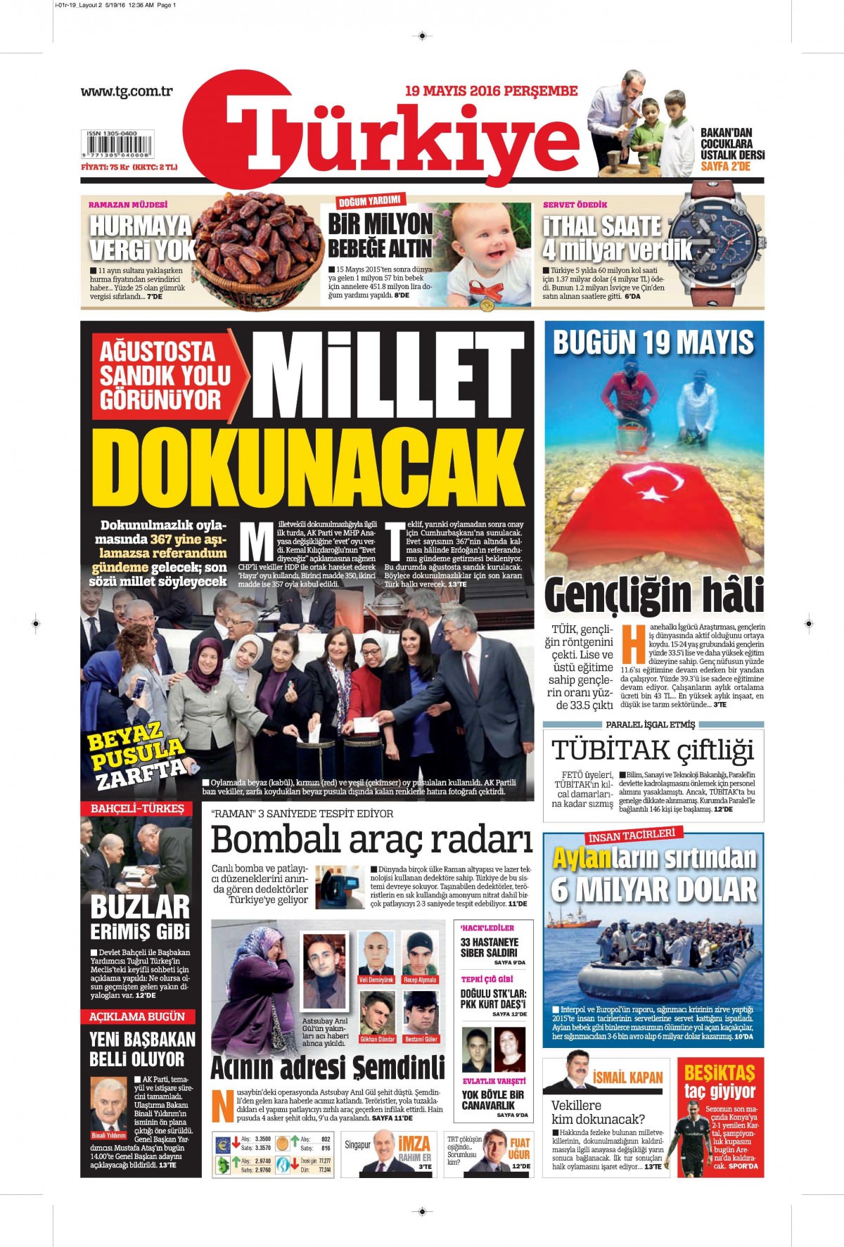 19 Mayıs 2016 gazete manşetleri - 12