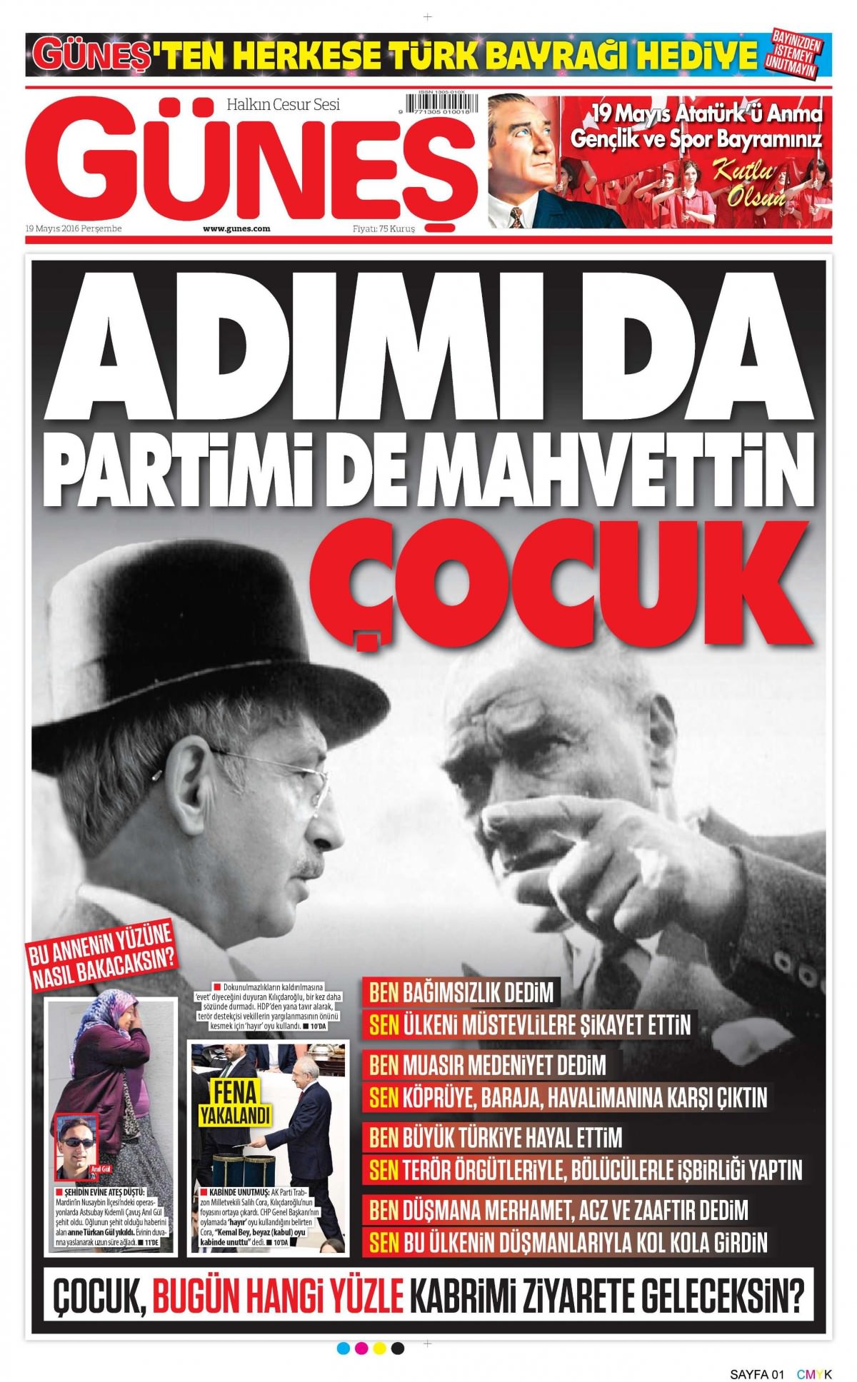 19 Mayıs 2016 gazete manşetleri - 18